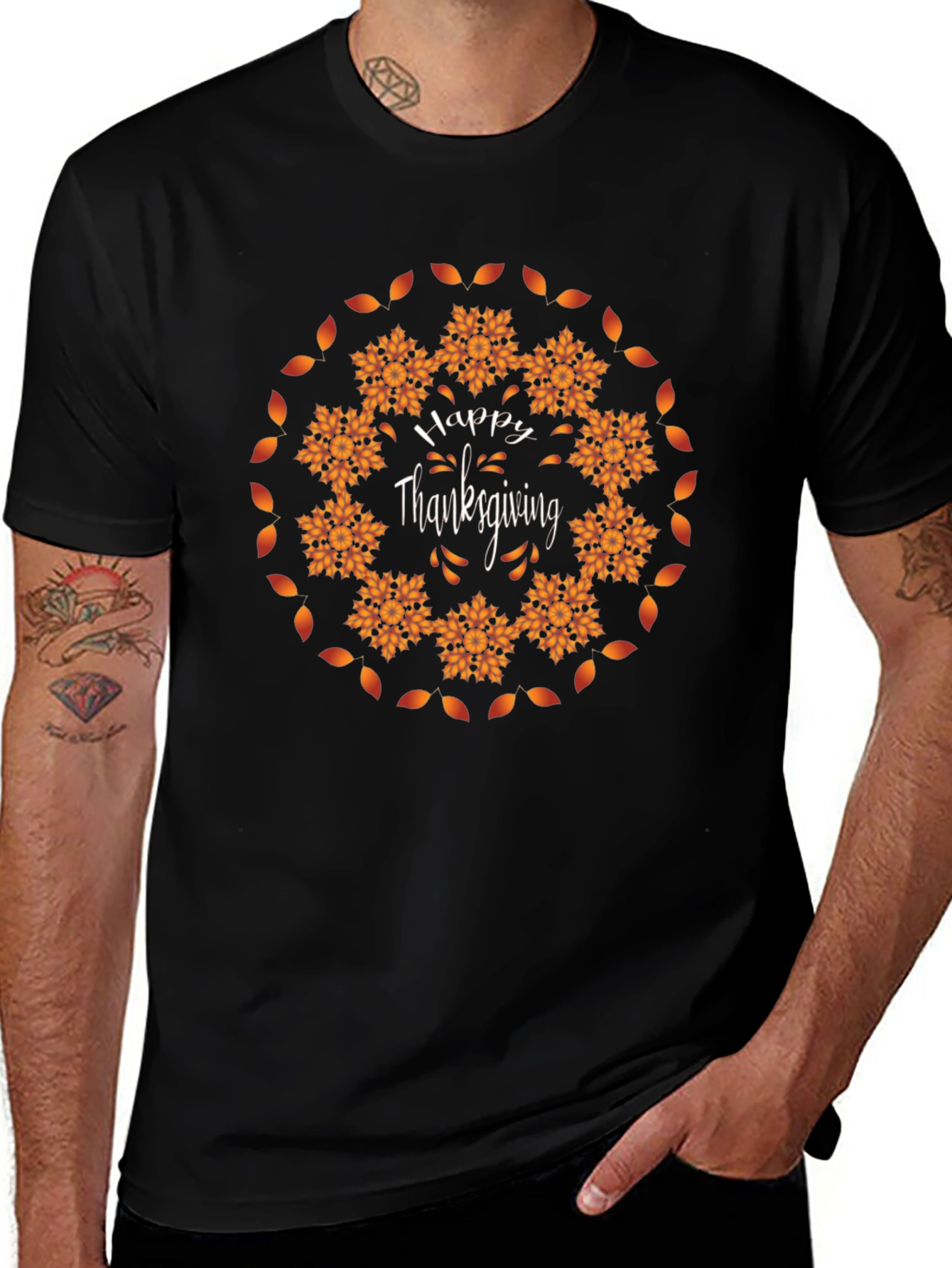 Happy Thanksgiving Mandala Graphic T-Shirt