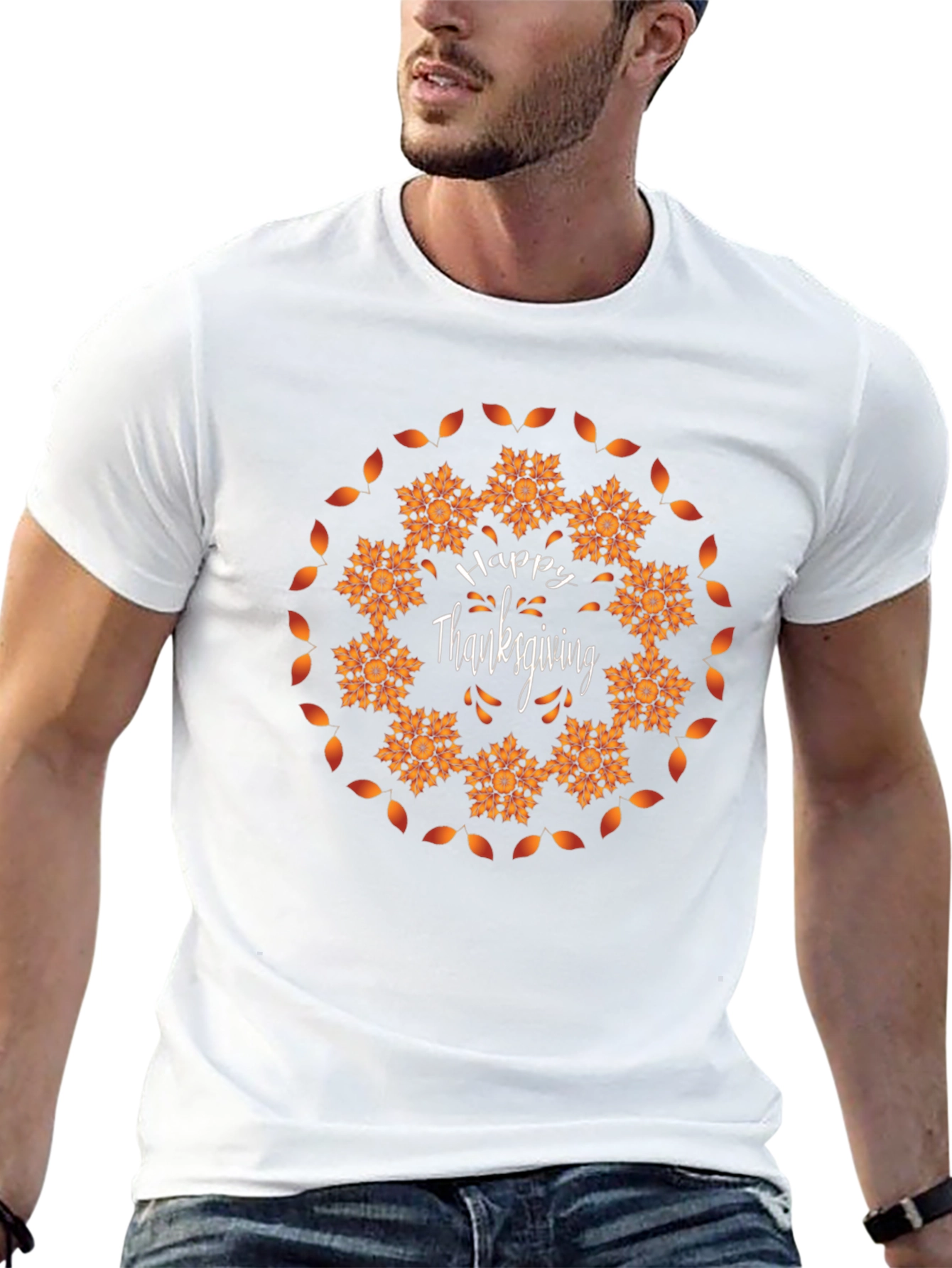 Happy Thanksgiving Mandala Graphic T-Shirt