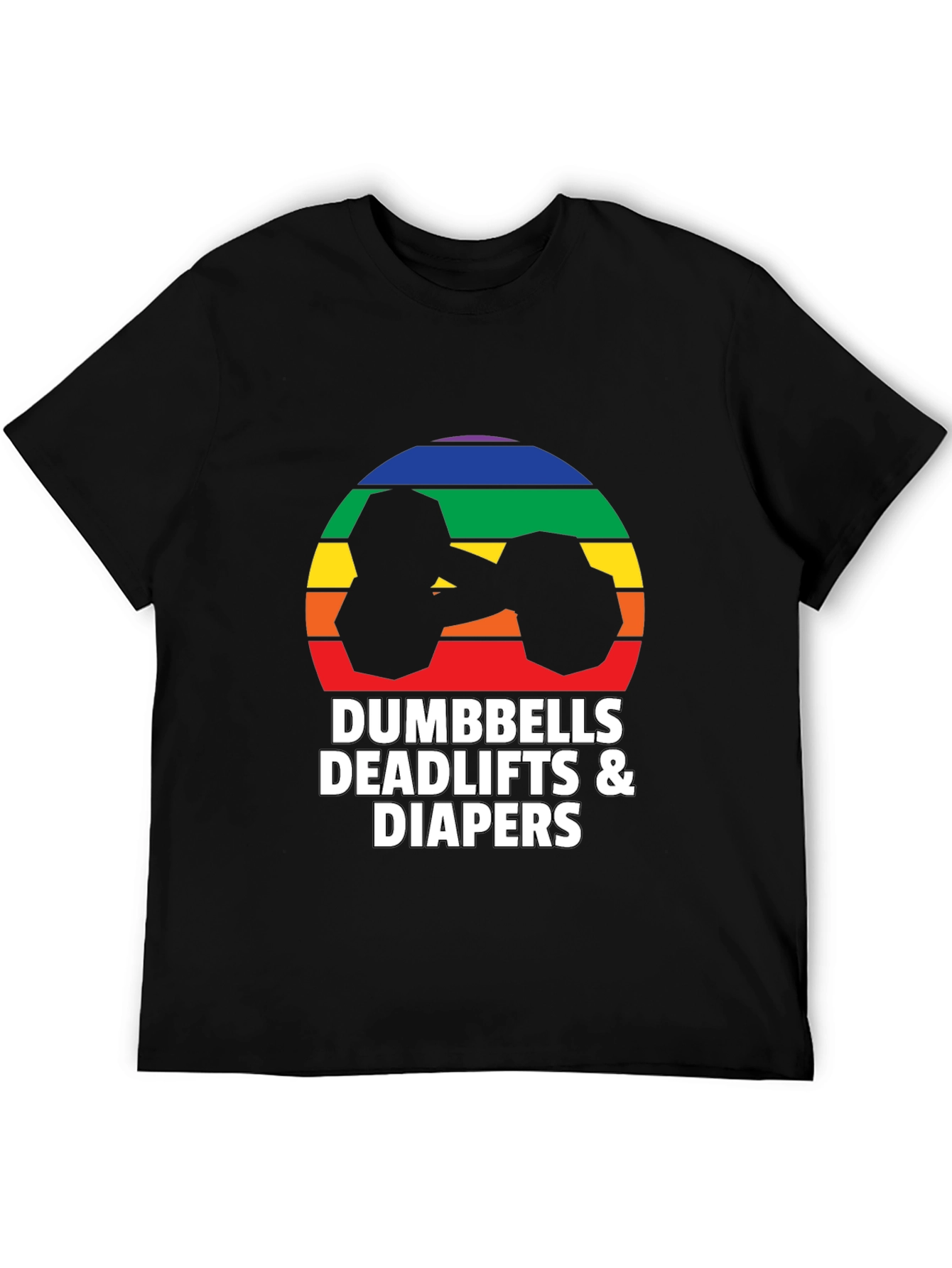 Dumbbells Deadlifts & Diapers Graphic Tee