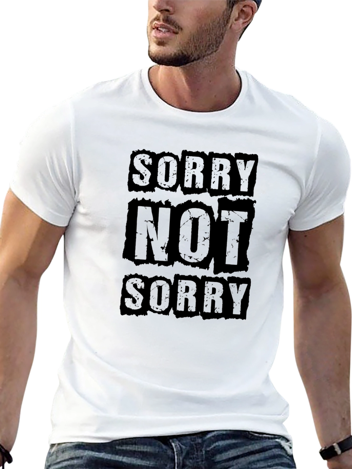 Sorry Not Sorry Black Graphic T-Shirt