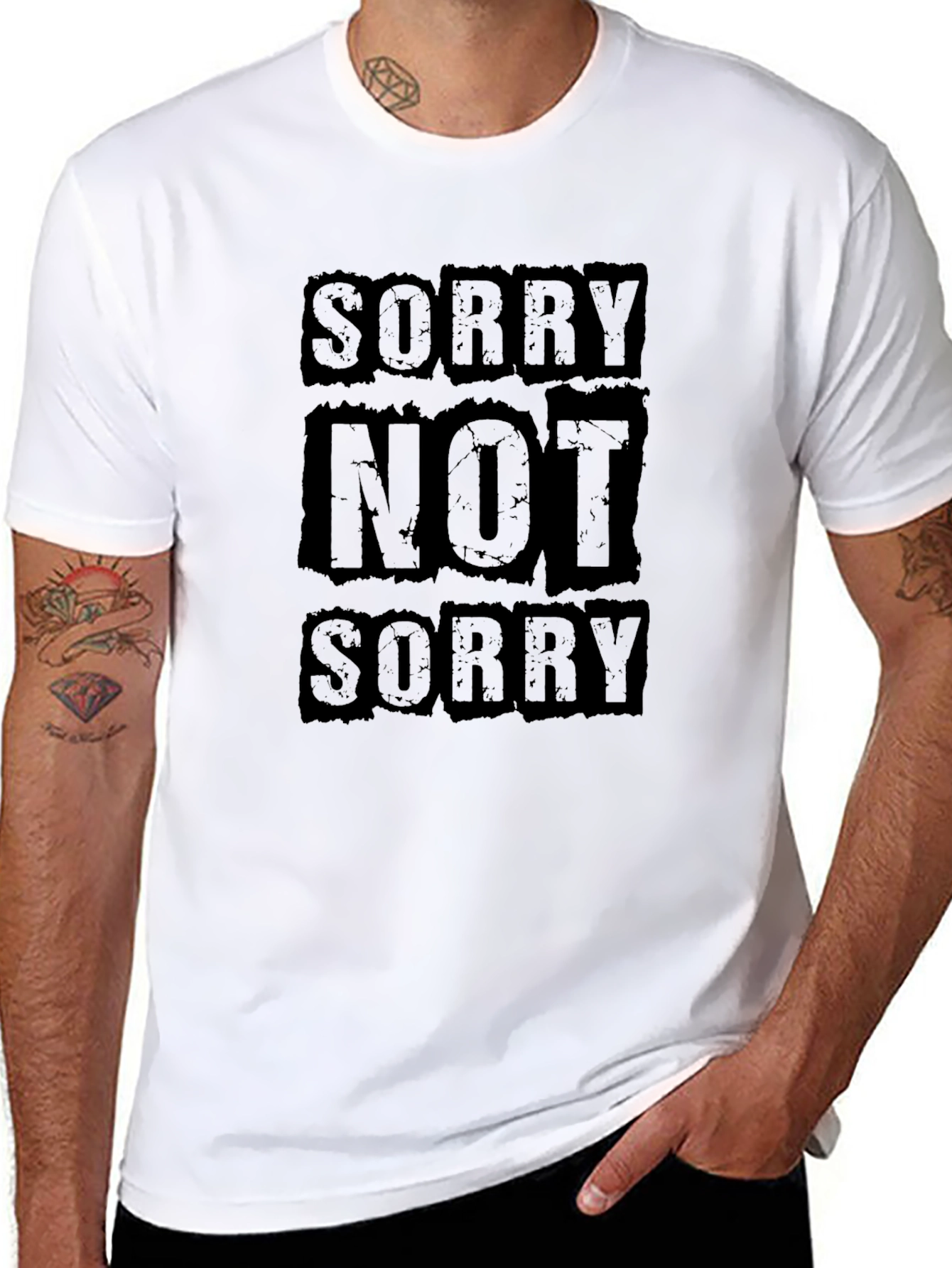 Sorry Not Sorry Black Graphic T-Shirt