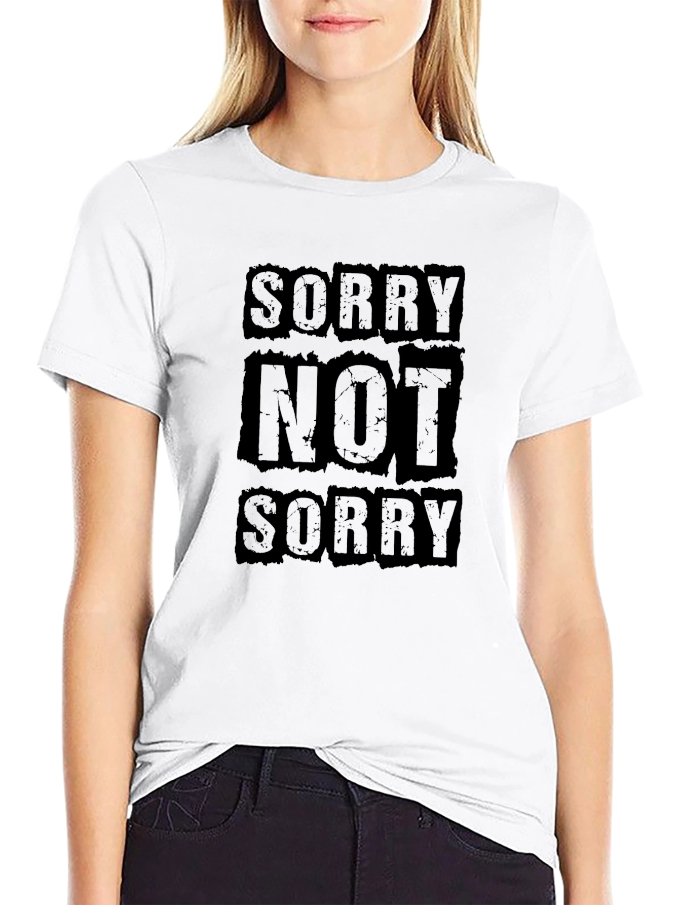 Sorry Not Sorry Black Graphic T-Shirt