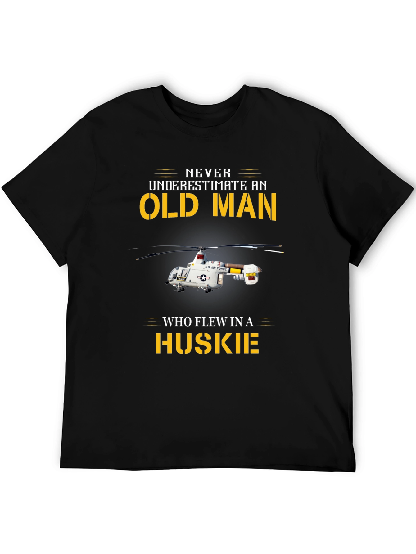 Old Man Helicopter T-Shirt - Huskie Pilot Tee