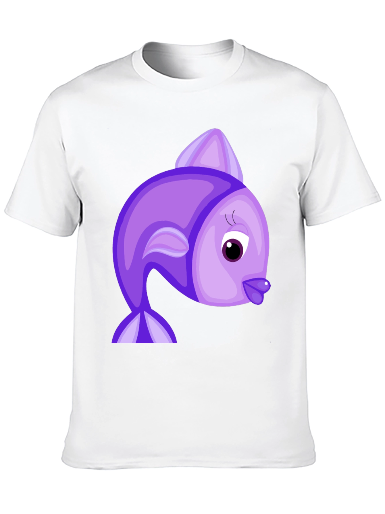 Purple Cartoon Fish Graphic Tee