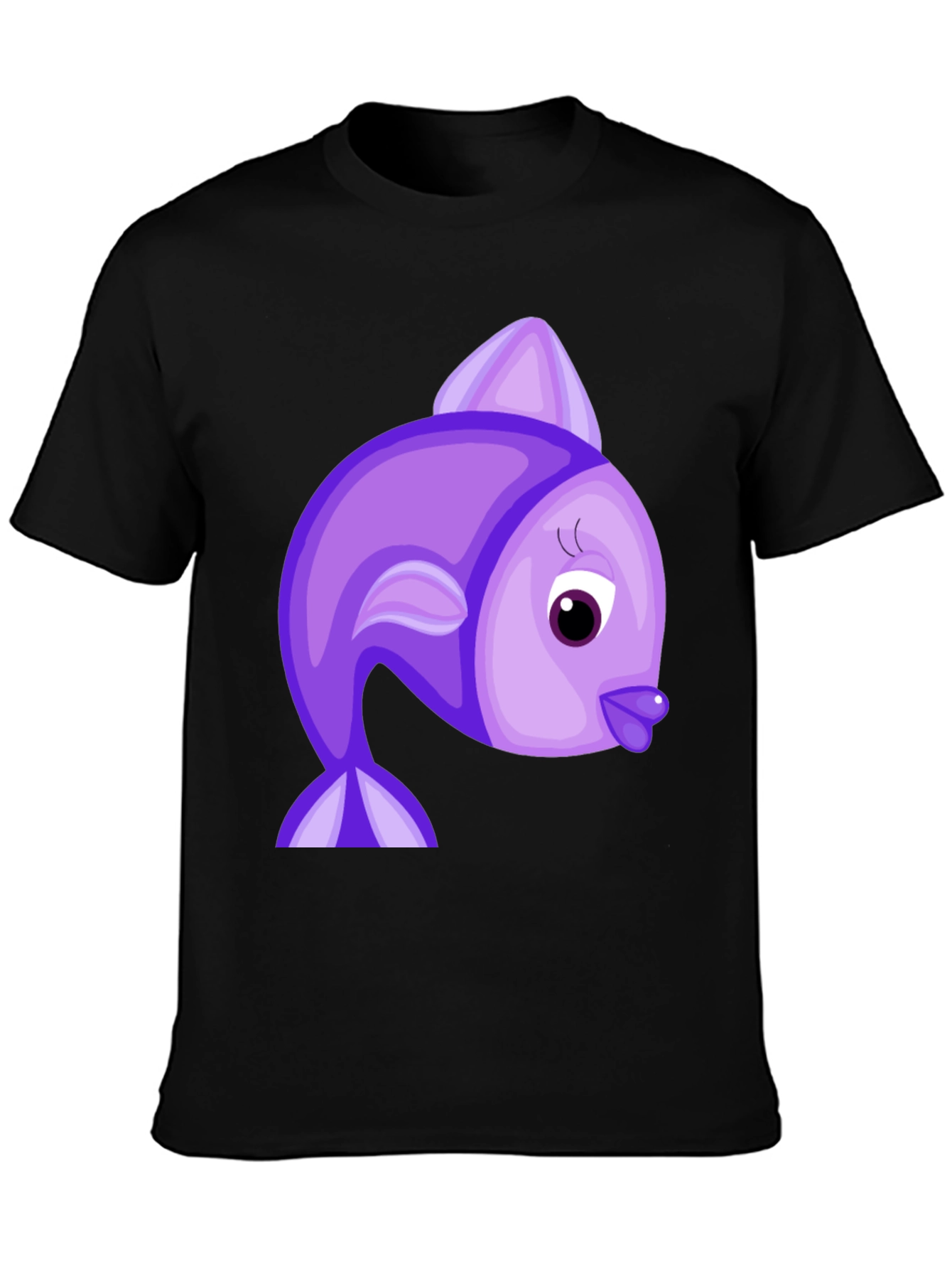 Purple Cartoon Fish Graphic Tee