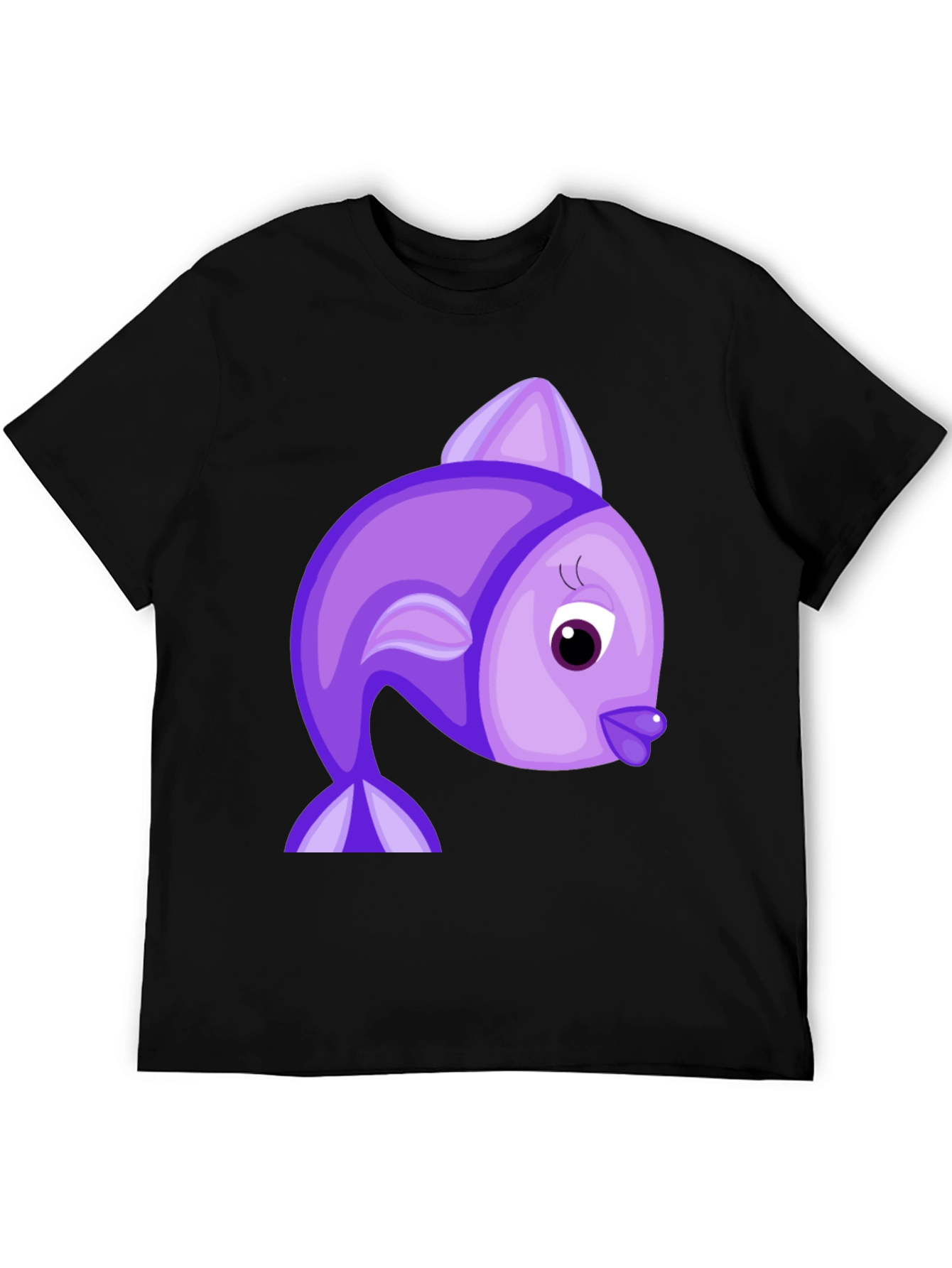 Purple Cartoon Fish Graphic Tee