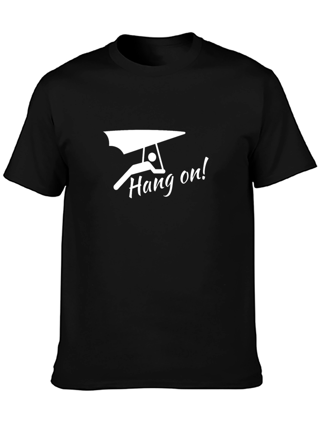 Hang On! Hang Gliding Graphic Tee - Black