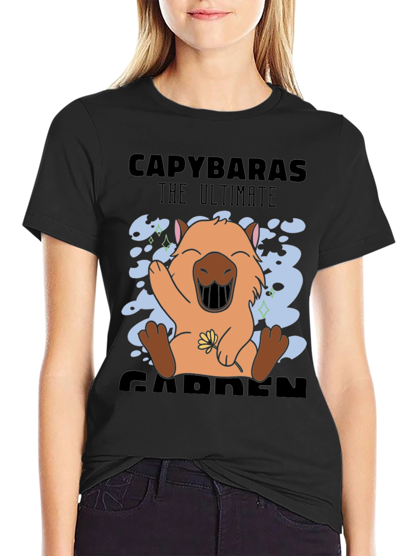 Capybaras The Ultimate Garden Black T-Shirt
