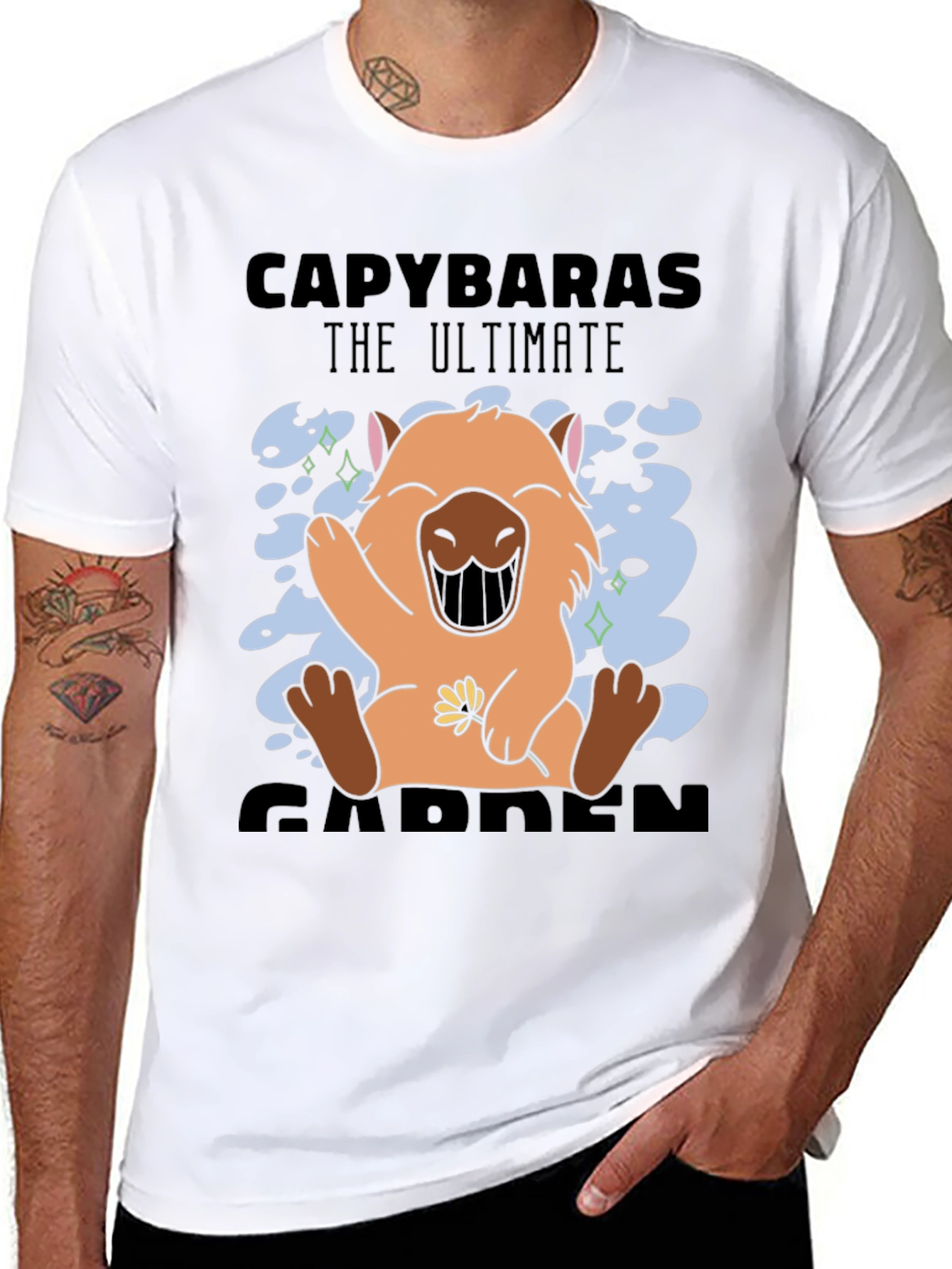 Capybaras The Ultimate Garden Black T-Shirt