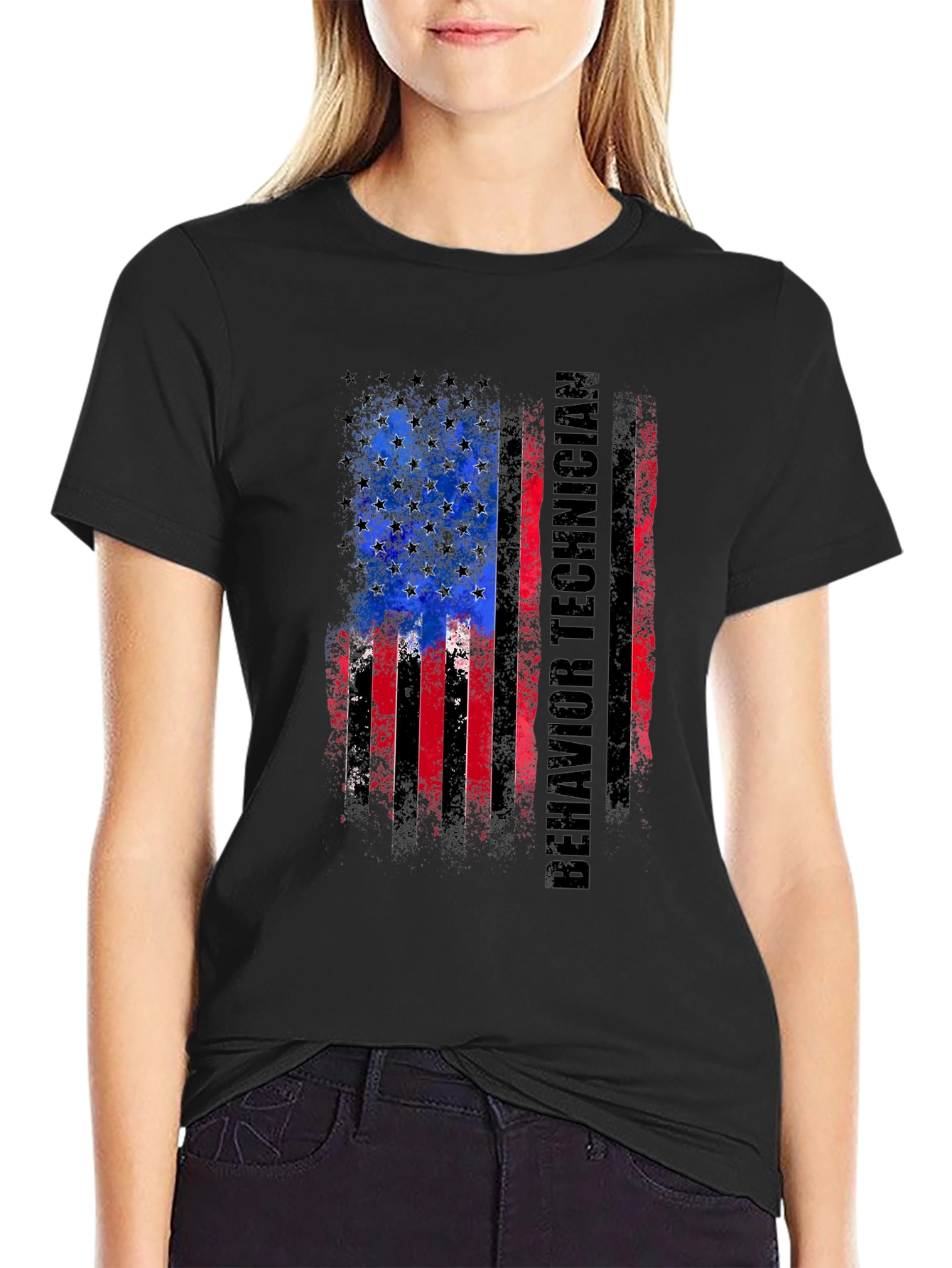 Behavior Technician American Flag T-Shirt