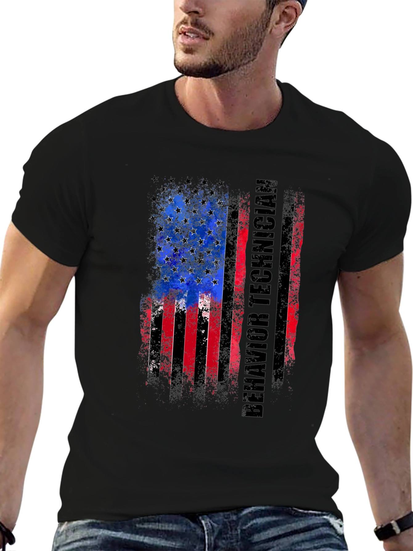 Behavior Technician American Flag T-Shirt