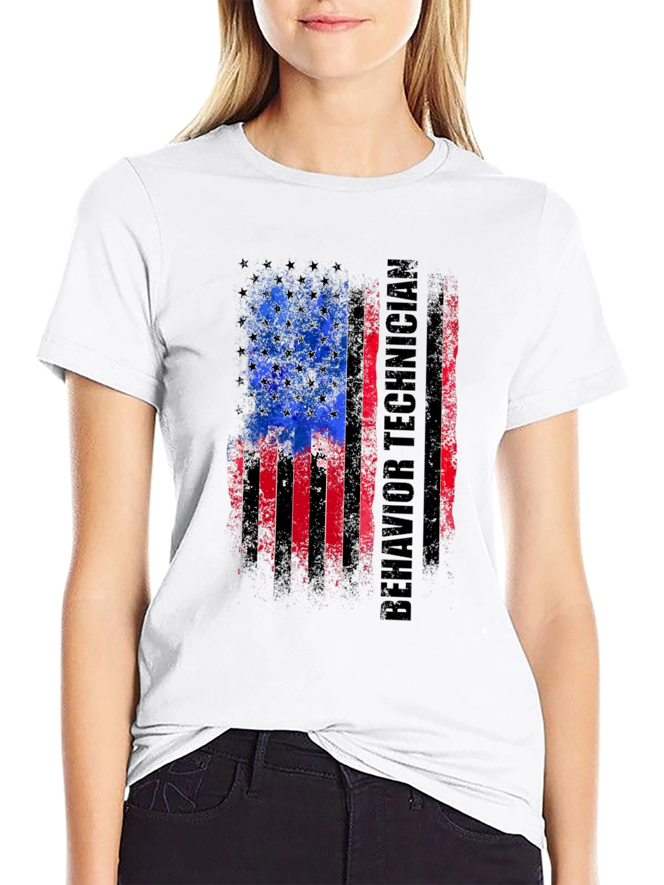 Behavior Technician American Flag T-Shirt