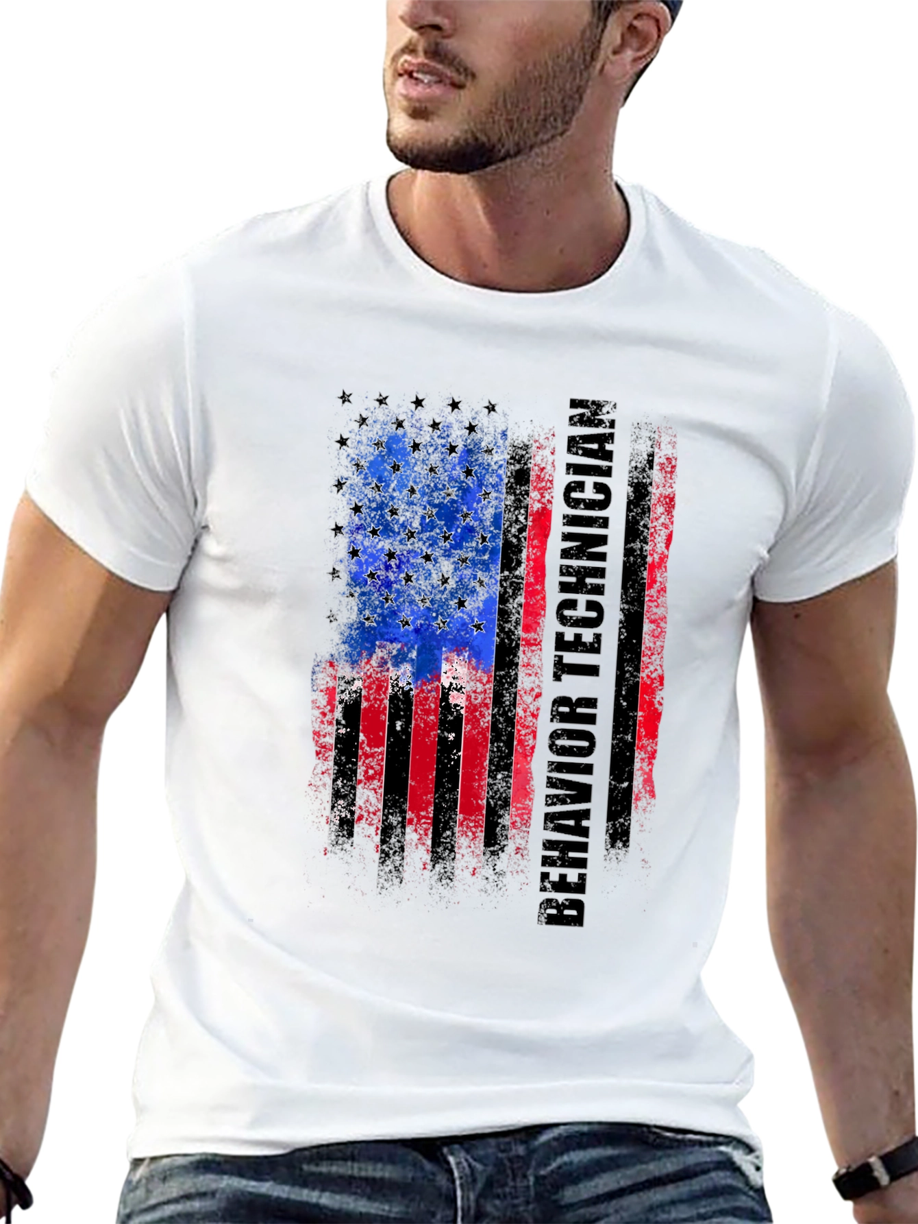 Behavior Technician American Flag T-Shirt