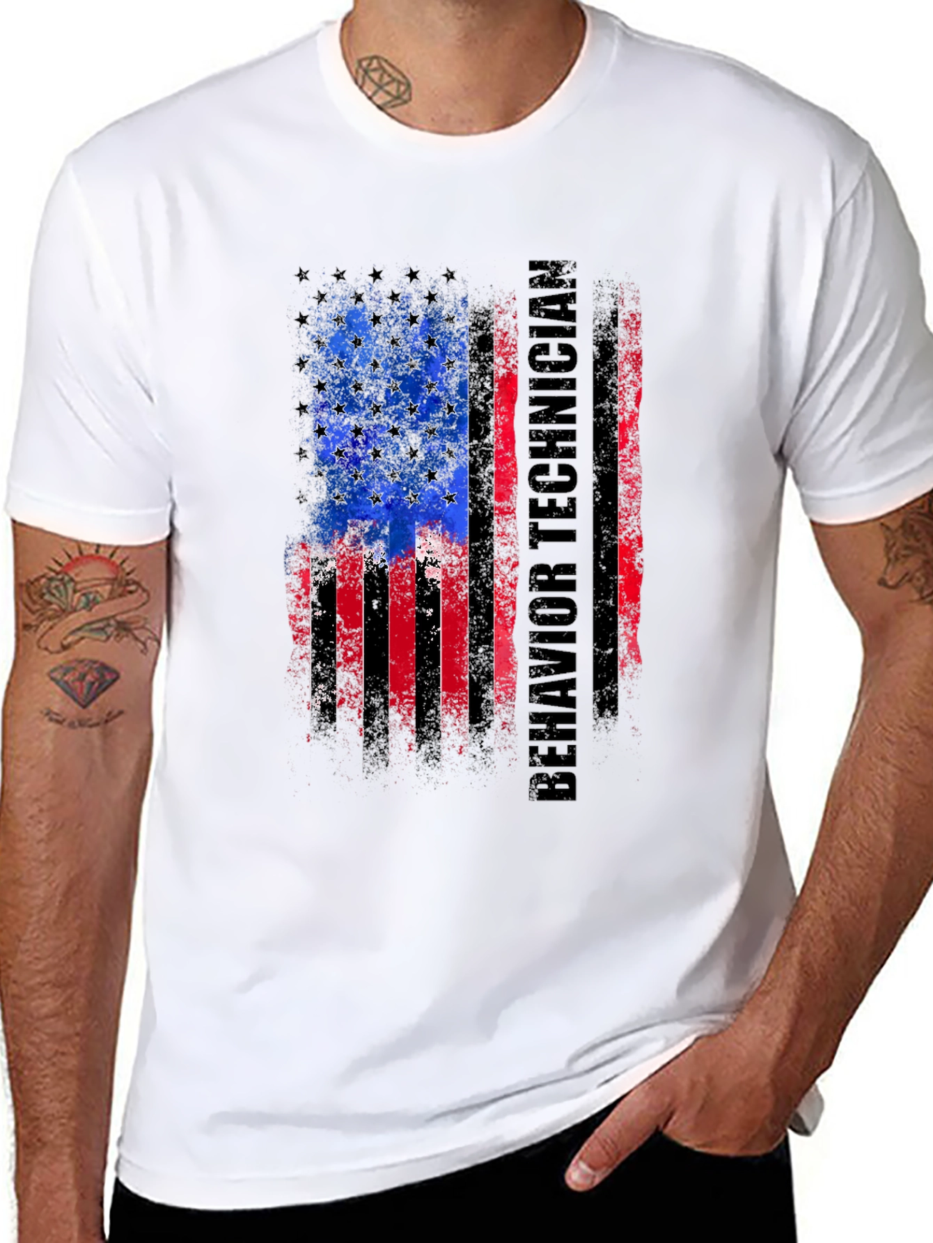 Behavior Technician American Flag T-Shirt