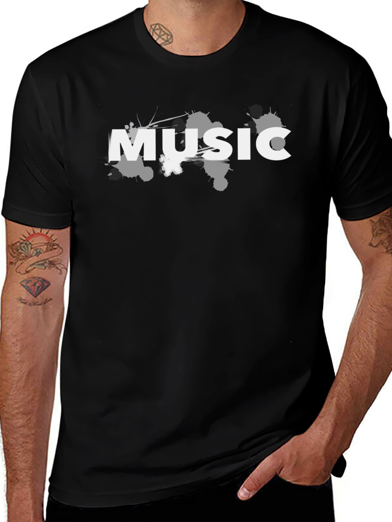 Music Graphic T-Shirt - Black