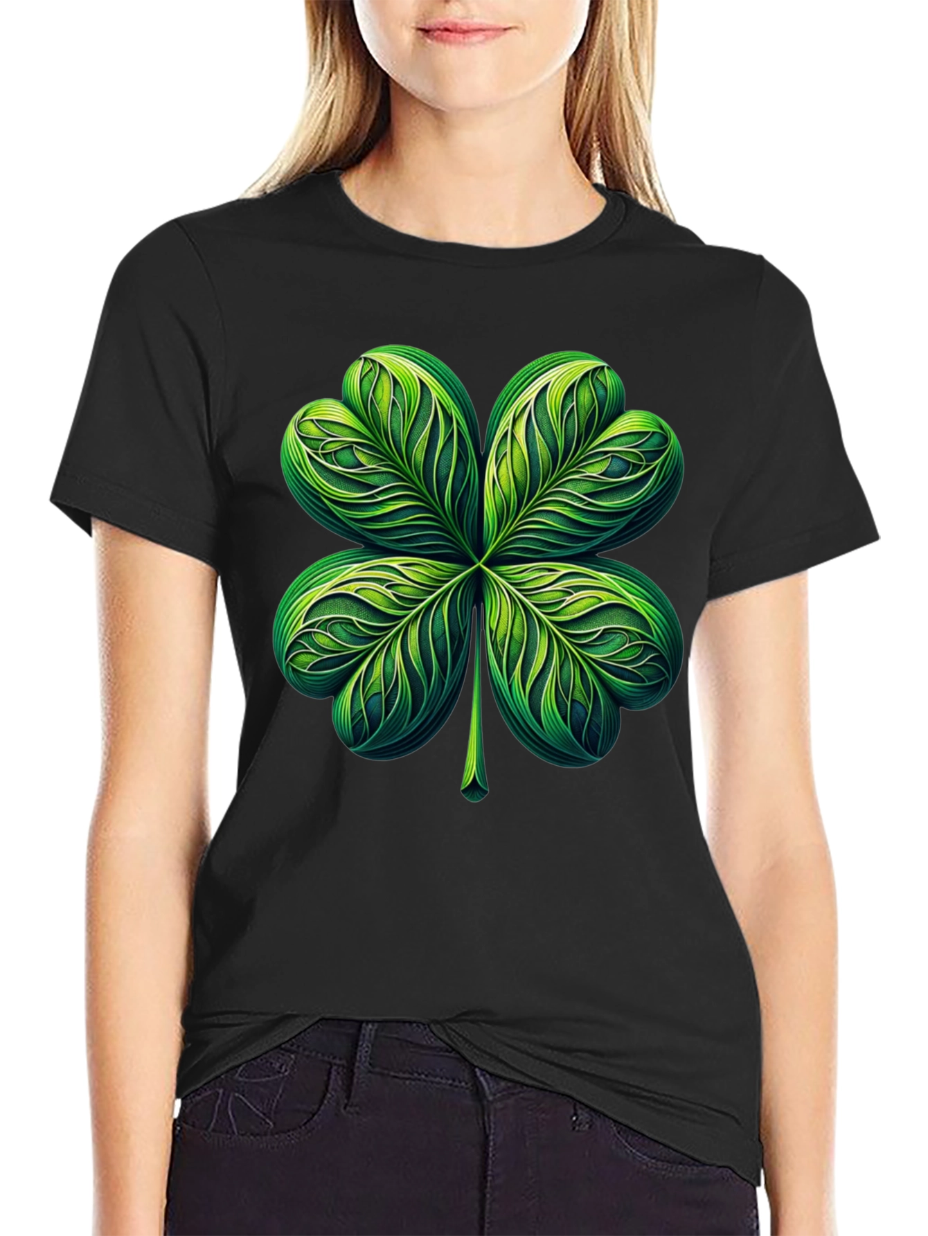 Shamrock T-Shirt: Lucky Green Four-Leaf Clover Graphic Tee