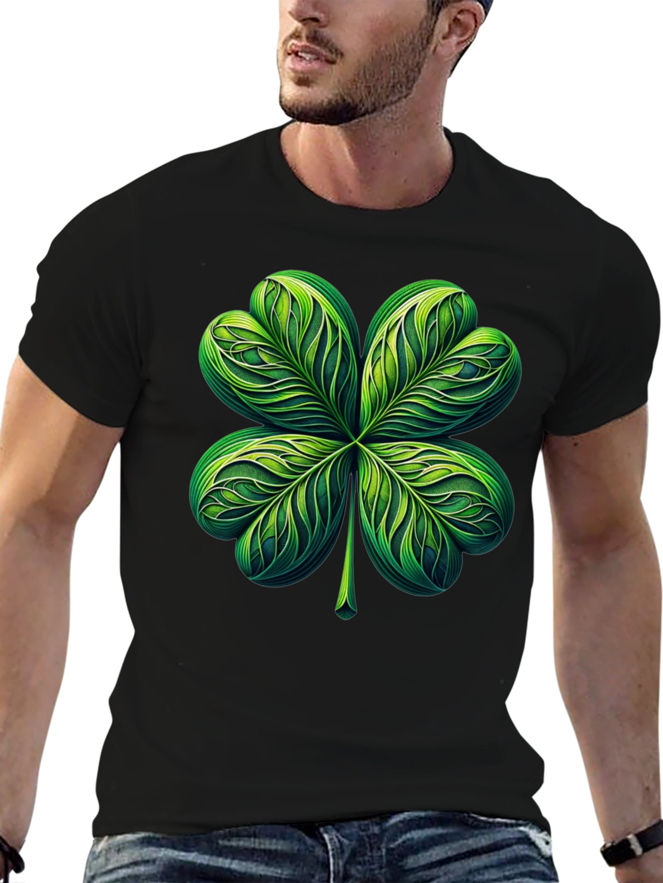 Shamrock T-Shirt: Lucky Green Four-Leaf Clover Graphic Tee