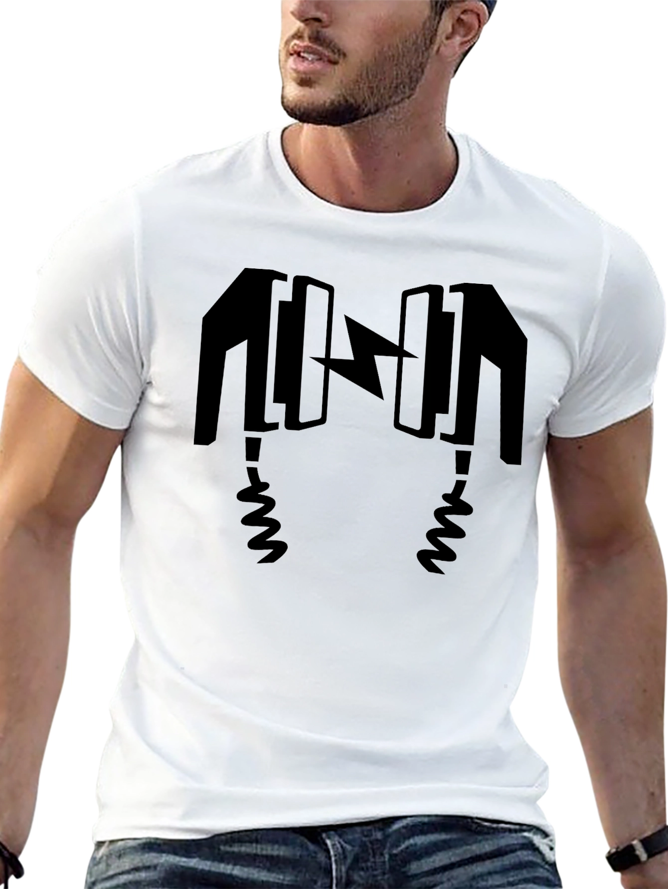 Electric Headphones Black Graphic Tee