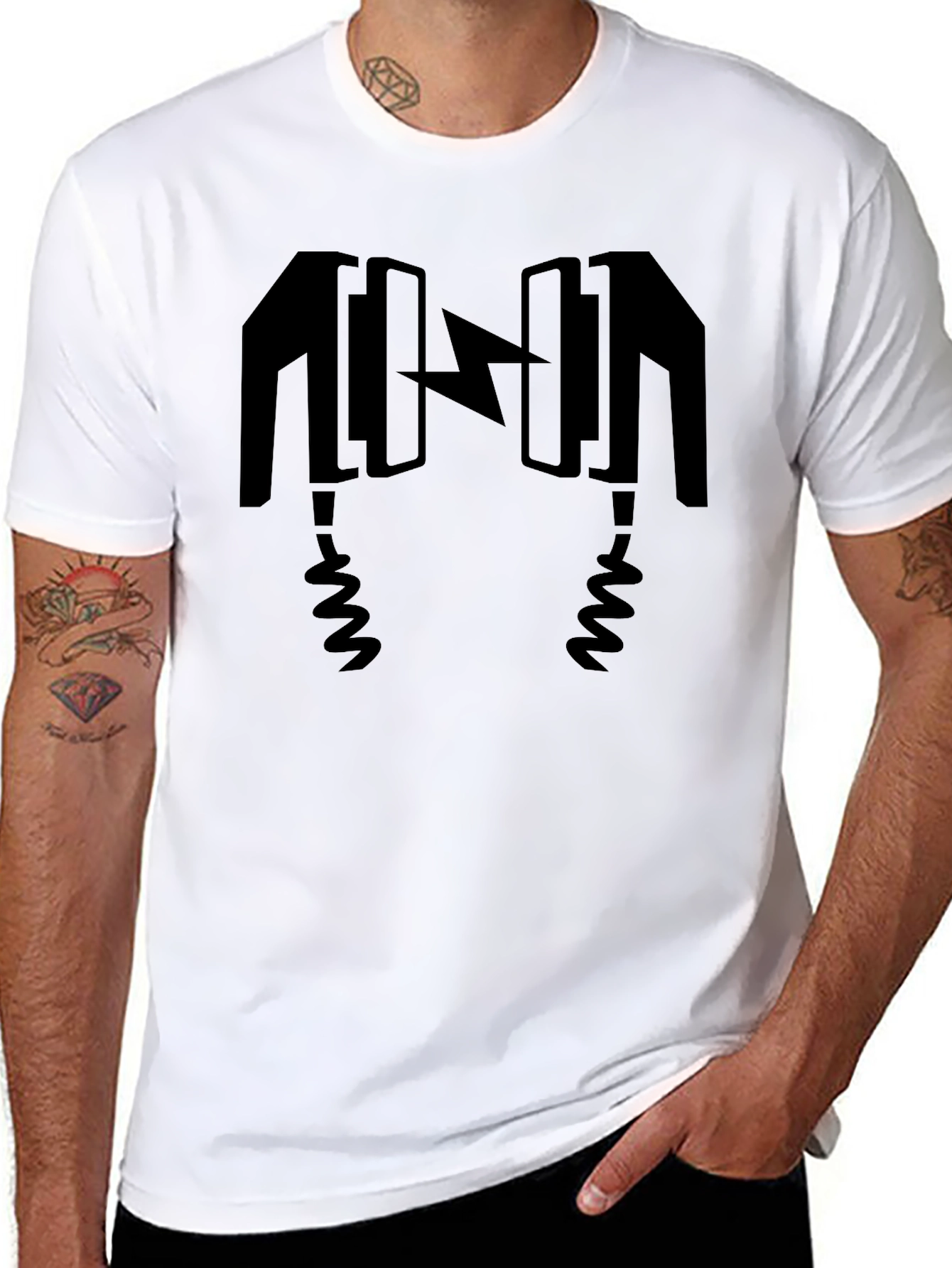 Electric Headphones Black Graphic Tee