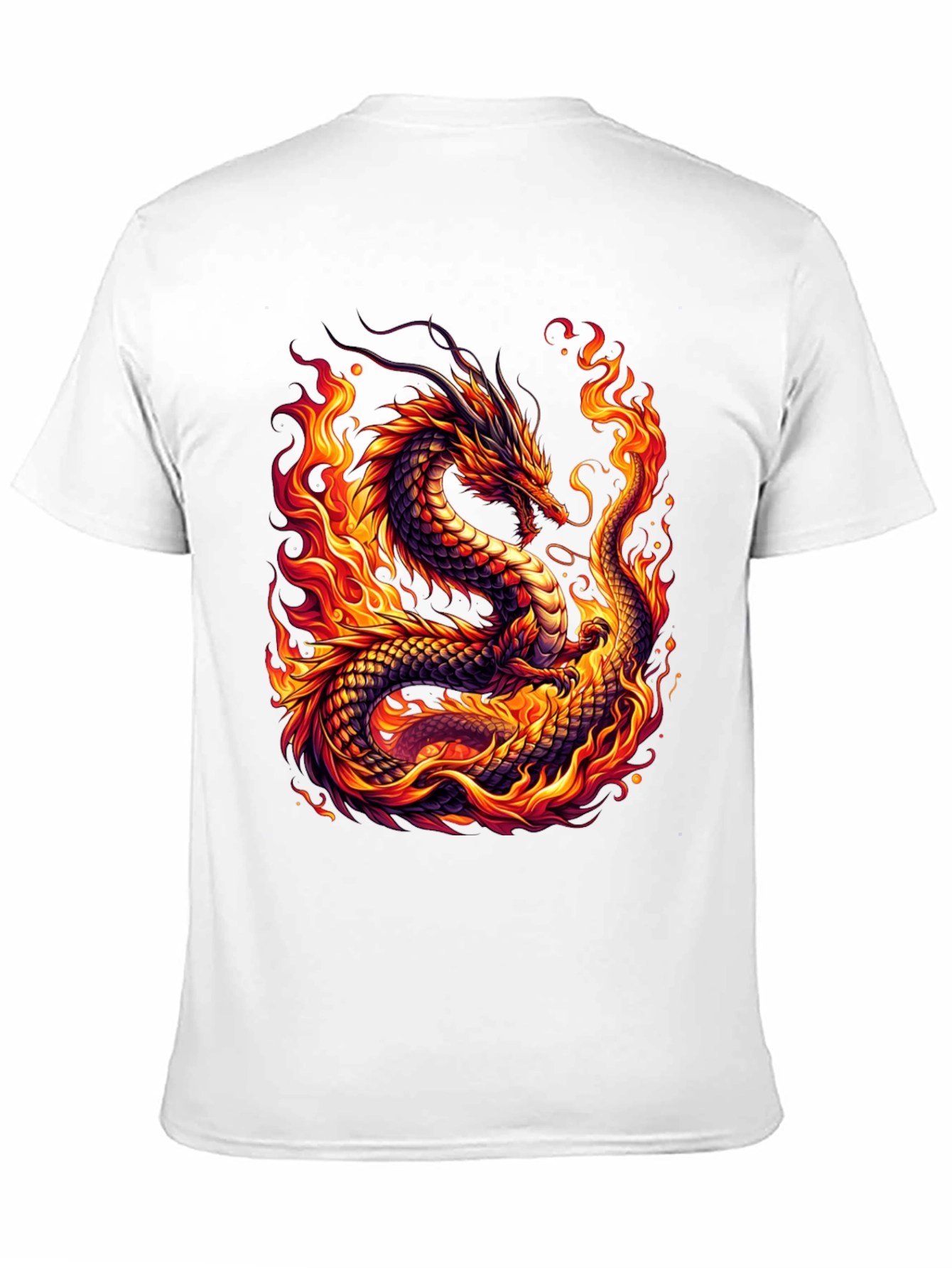 Fiery Dragon Graphic Tee - Bold Black Shirt