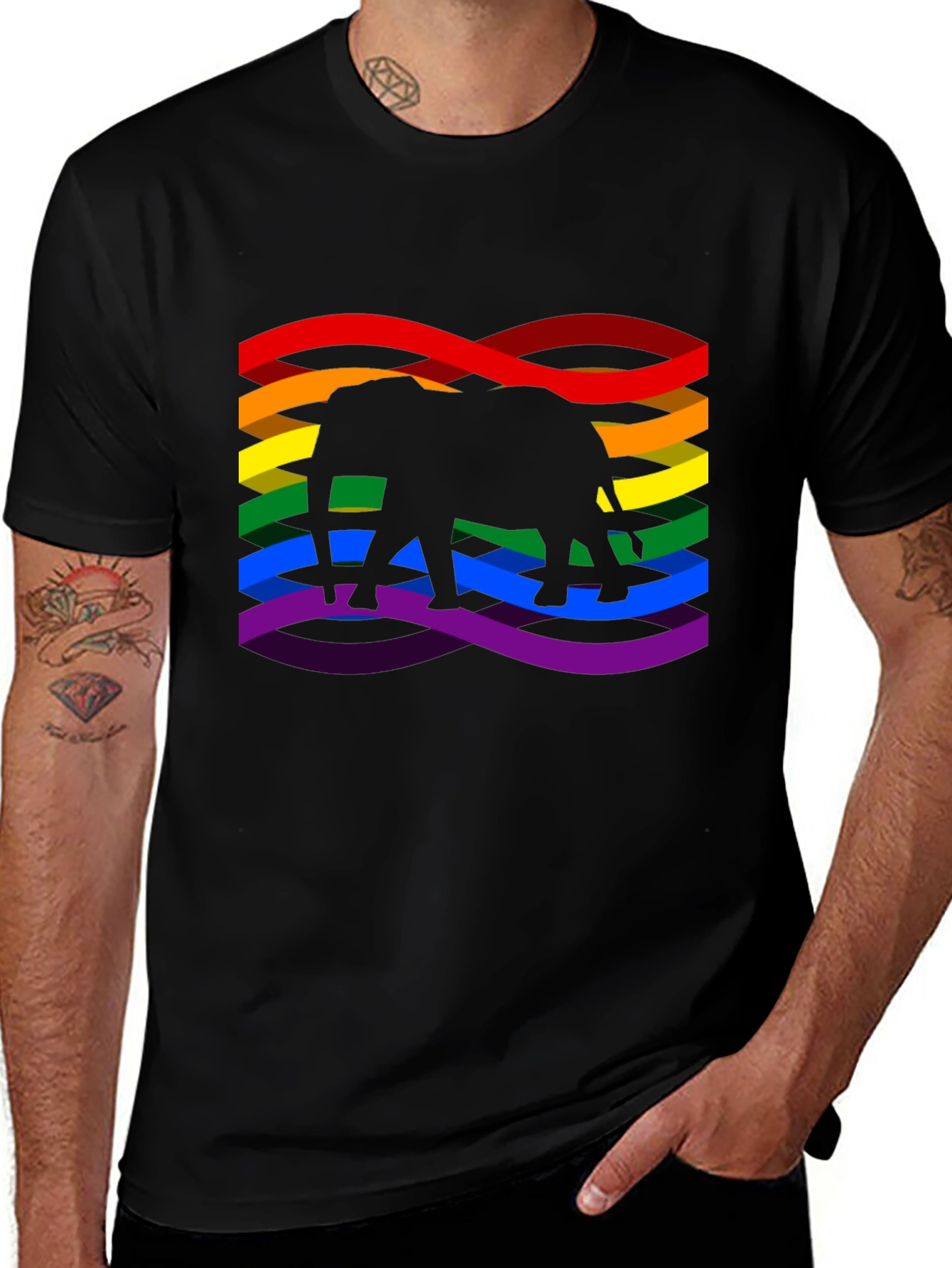 Rainbow Elephant Graphic Tee - Pride Shirt