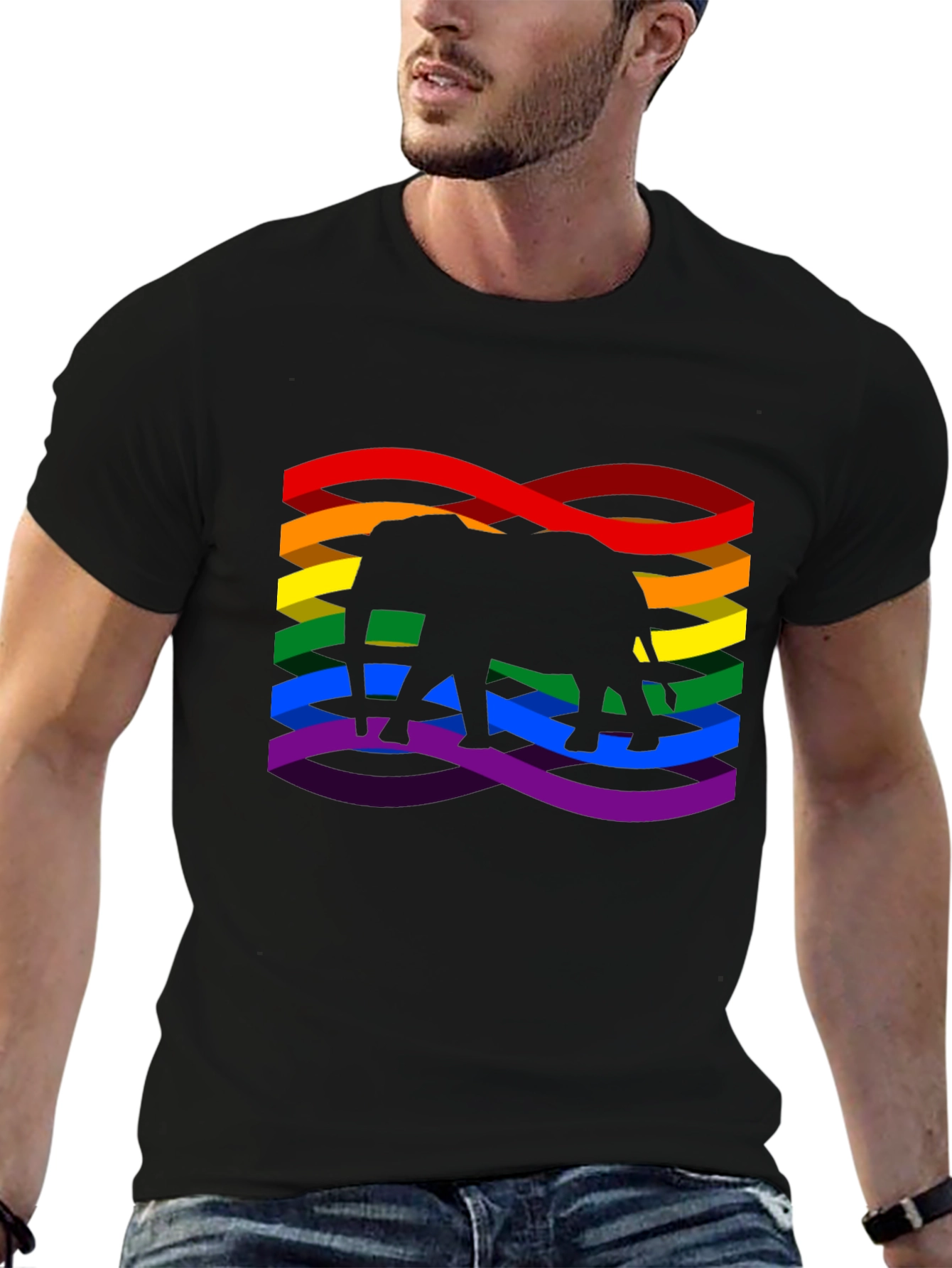 Rainbow Elephant Graphic Tee - Pride Shirt