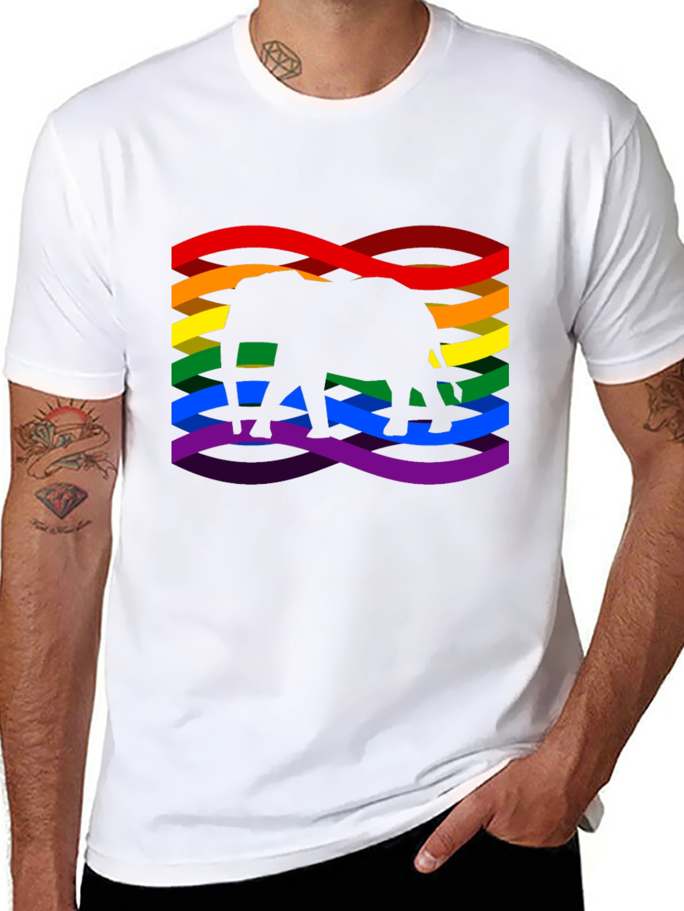 Rainbow Elephant Graphic Tee - Pride Shirt