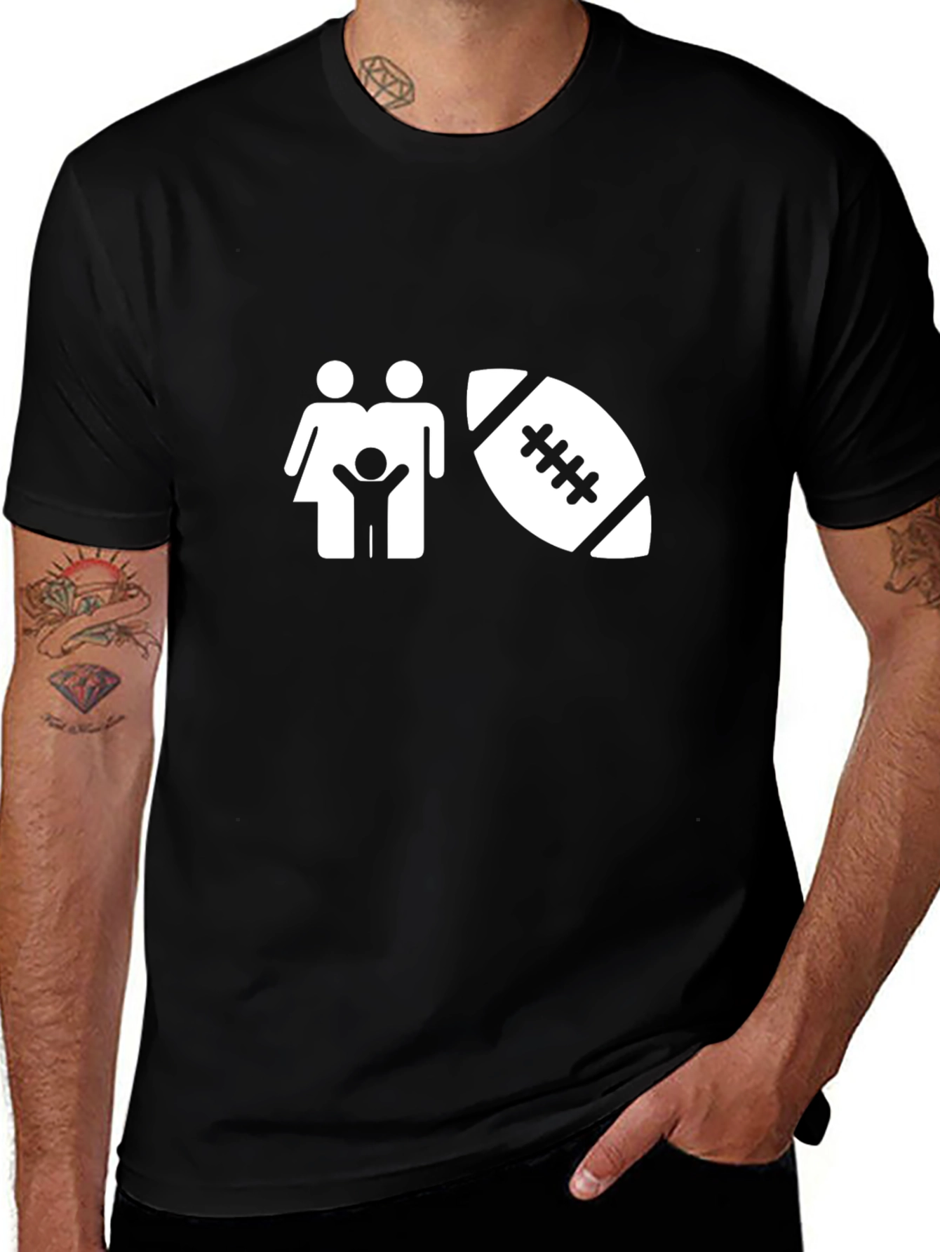 Football Family Black T-Shirt