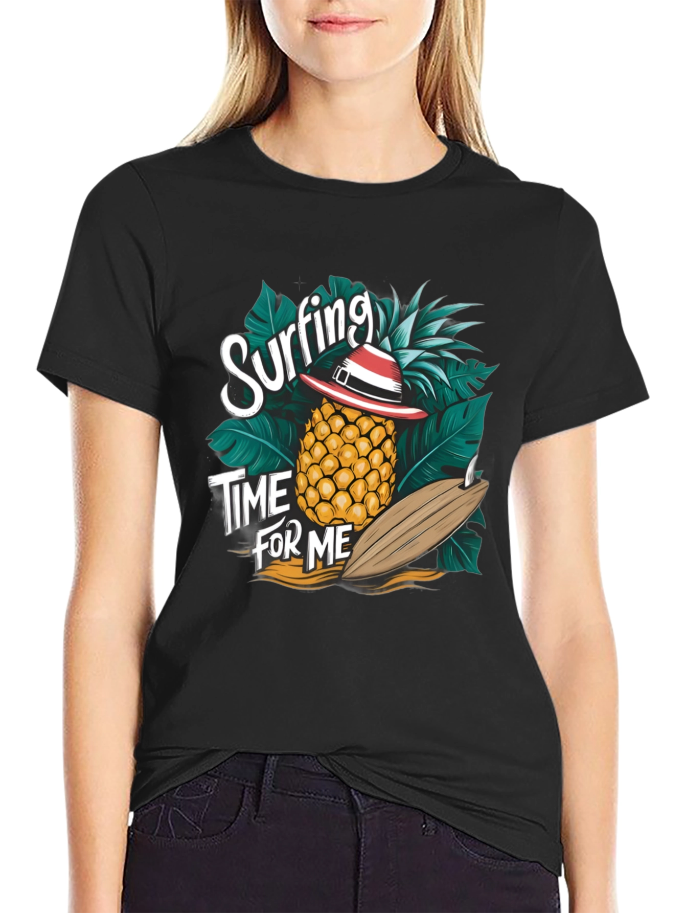 Surfing Pineapple T-Shirt - Tropical Summer Vibes