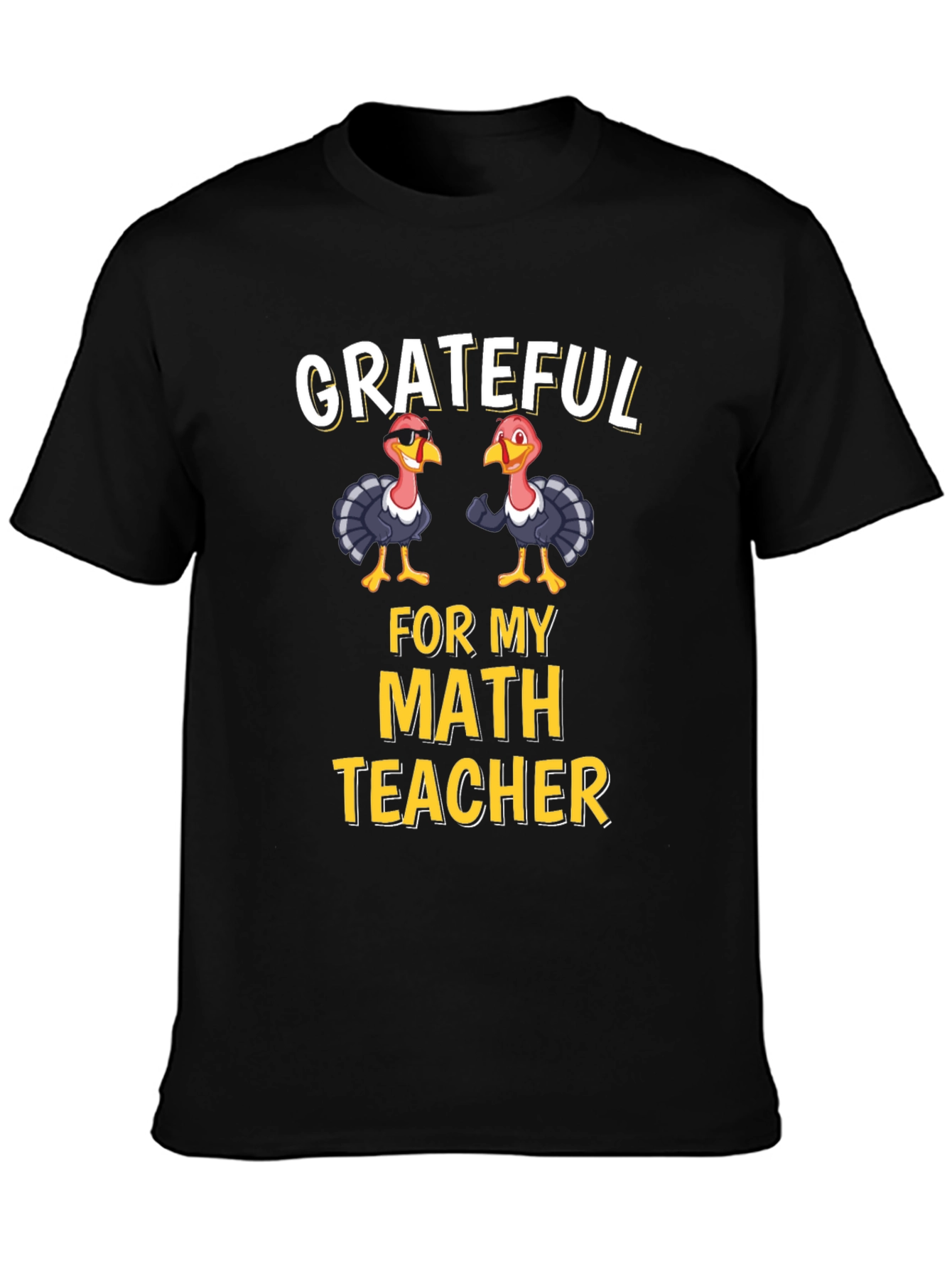 Grateful for My Math Teacher Thanksgiving Turkey T-Shirt