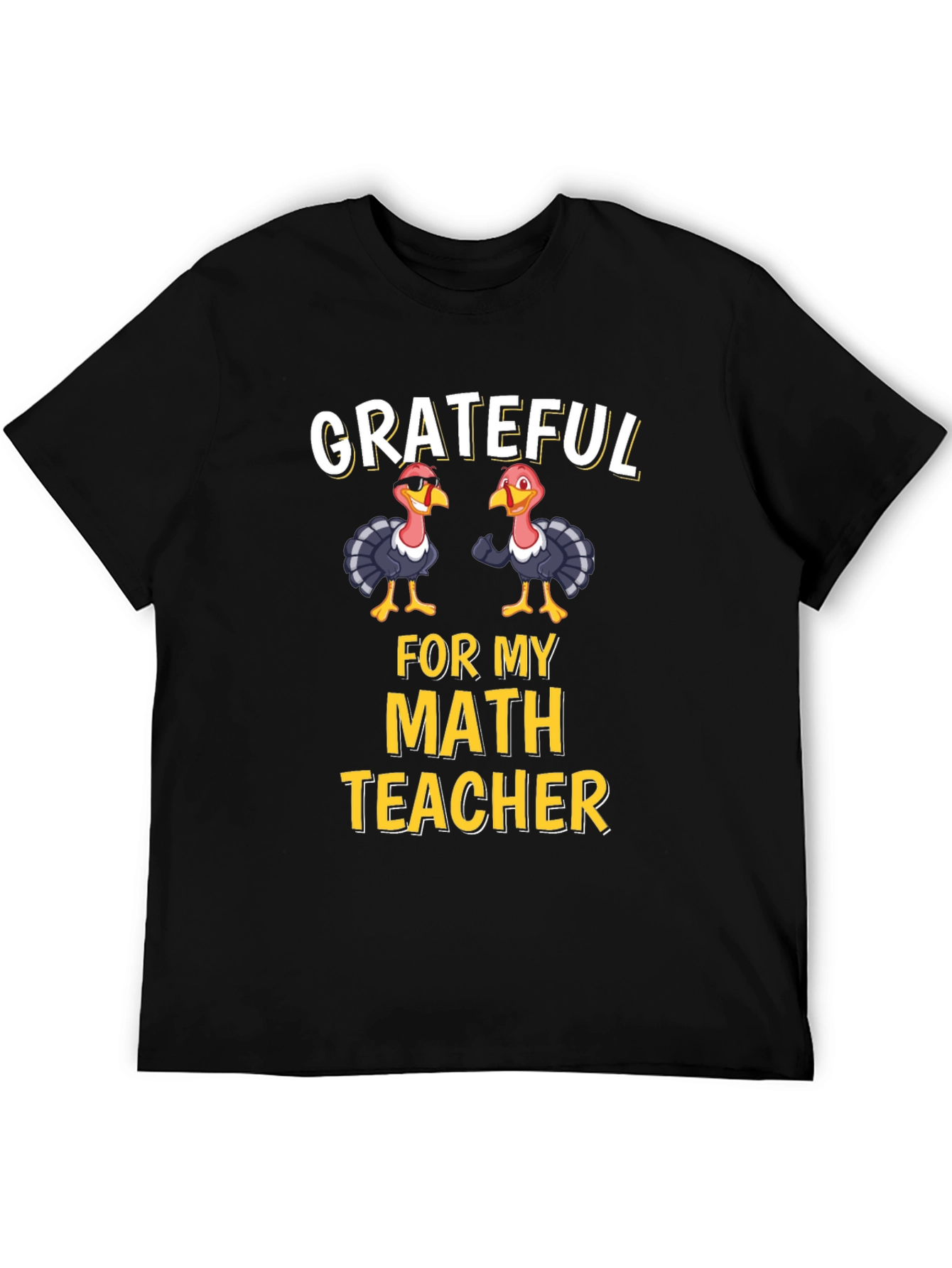 Grateful for My Math Teacher Thanksgiving Turkey T-Shirt