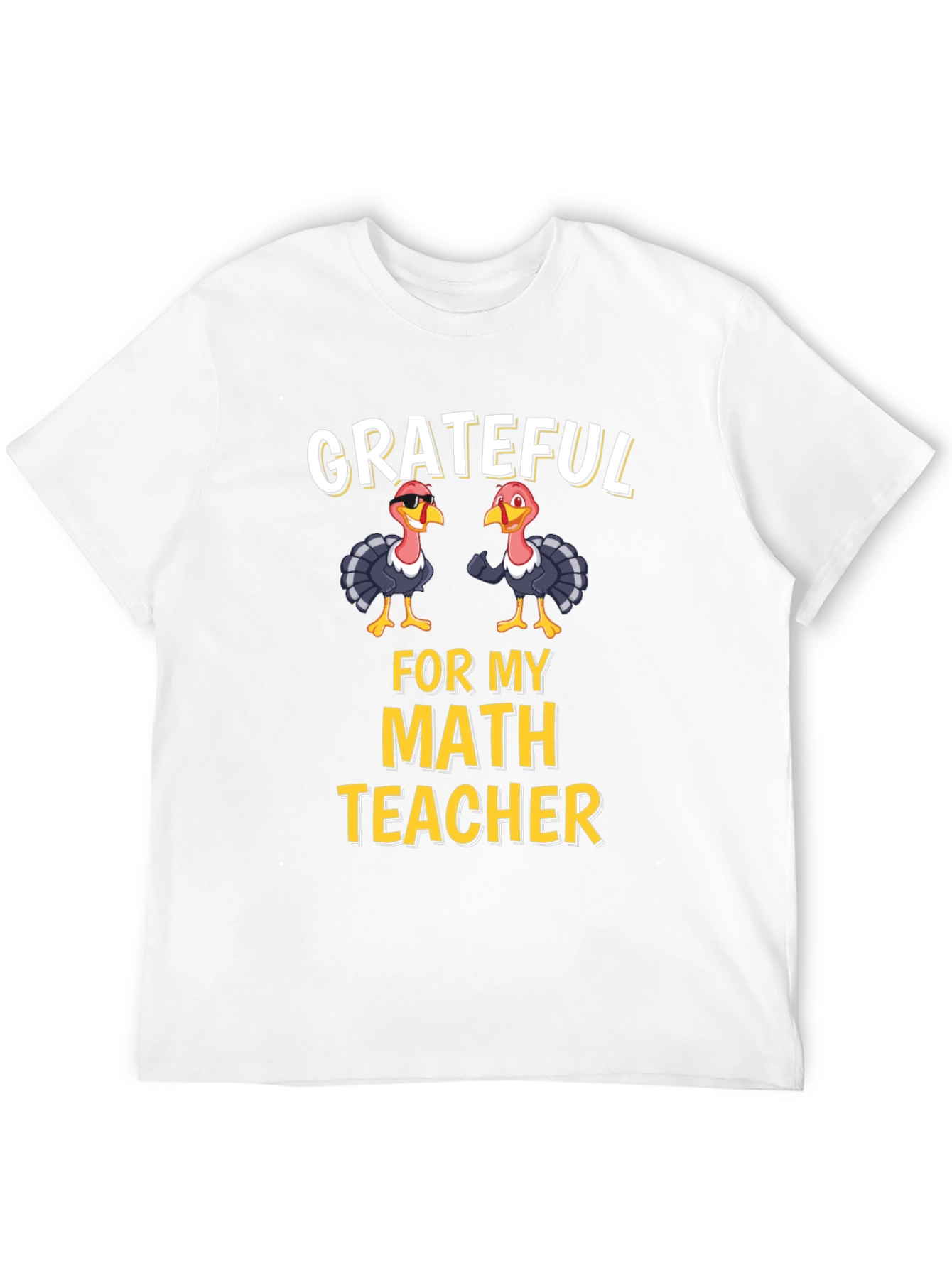 Grateful for My Math Teacher Thanksgiving Turkey T-Shirt