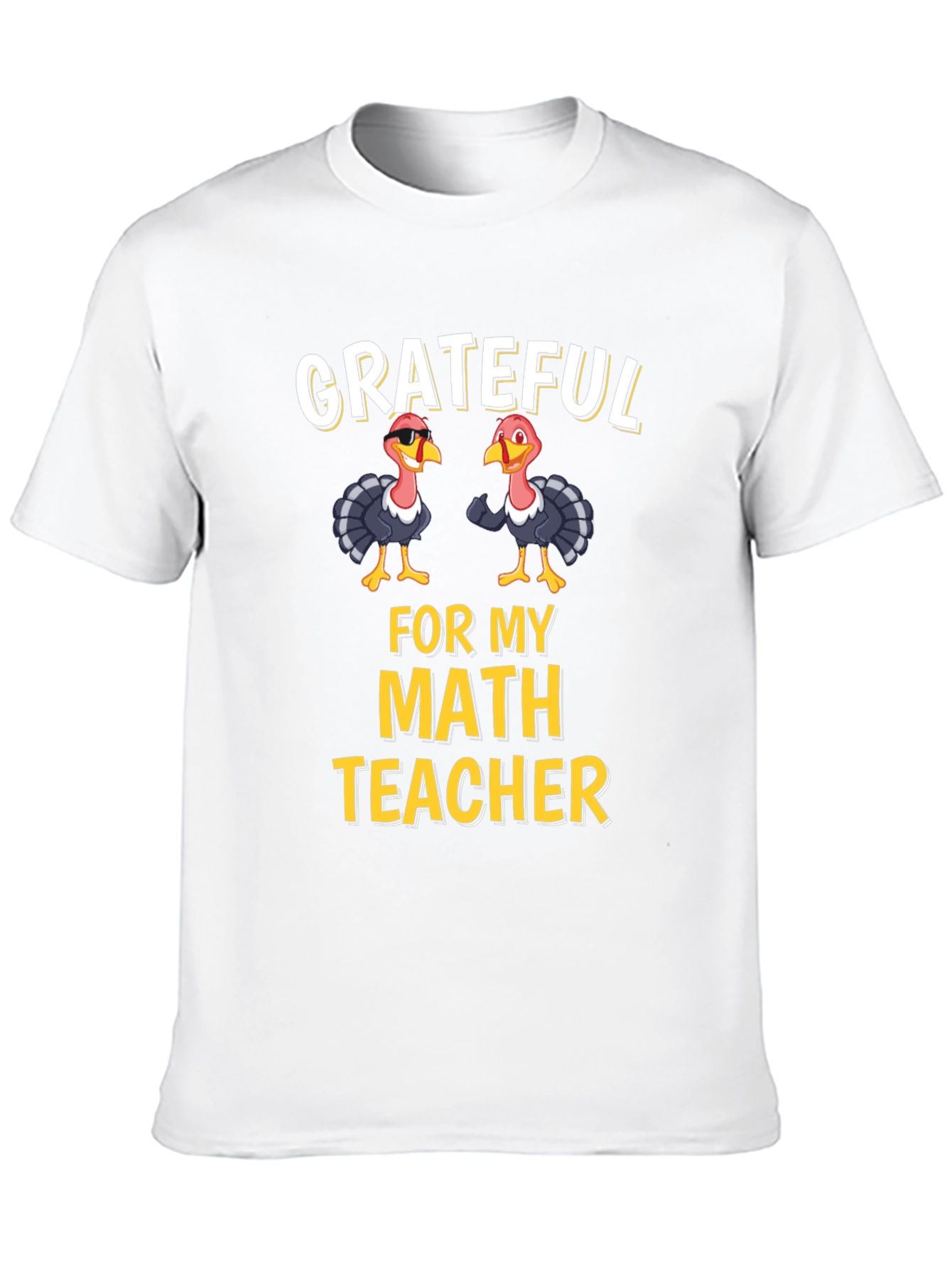 Grateful for My Math Teacher Thanksgiving Turkey T-Shirt