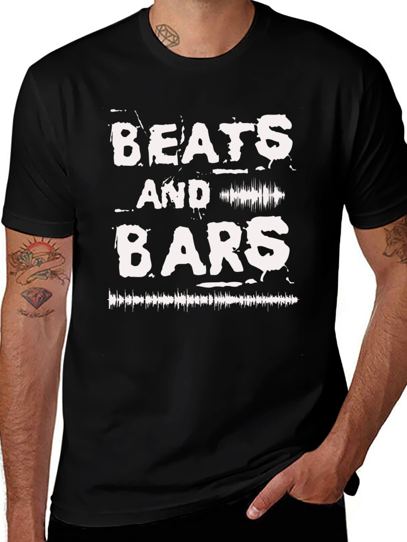 Beats and Bars Graphic T-Shirt - Black