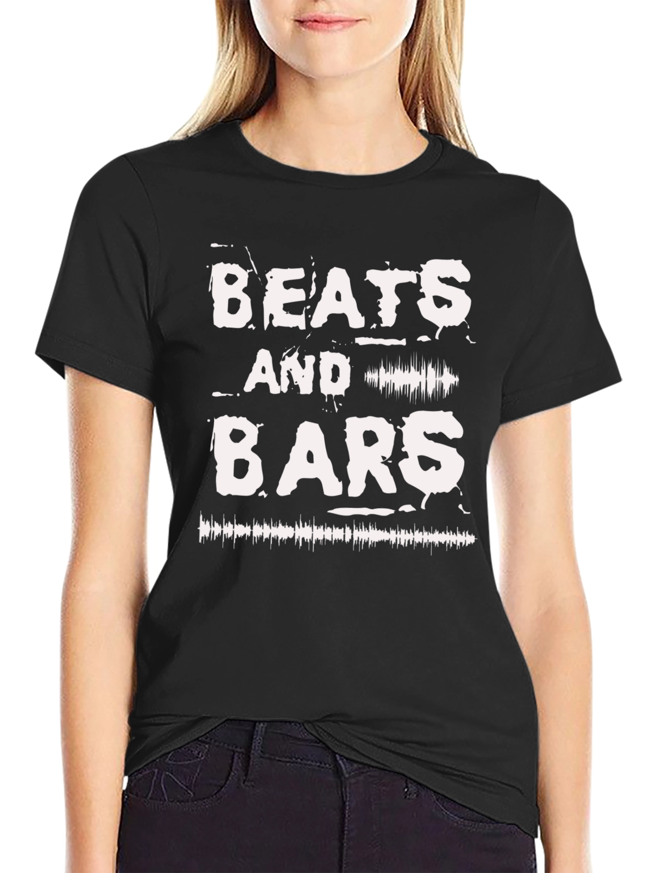 Beats and Bars Graphic T-Shirt - Black