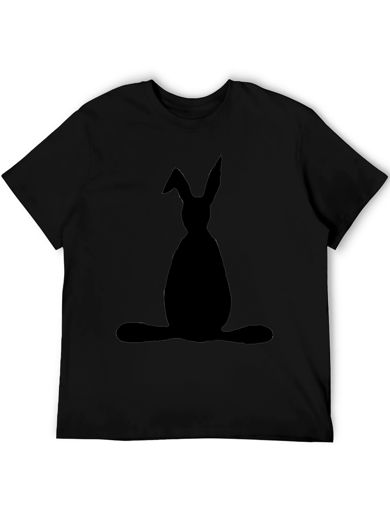 Black Bunny Silhouette Graphic T-Shirt