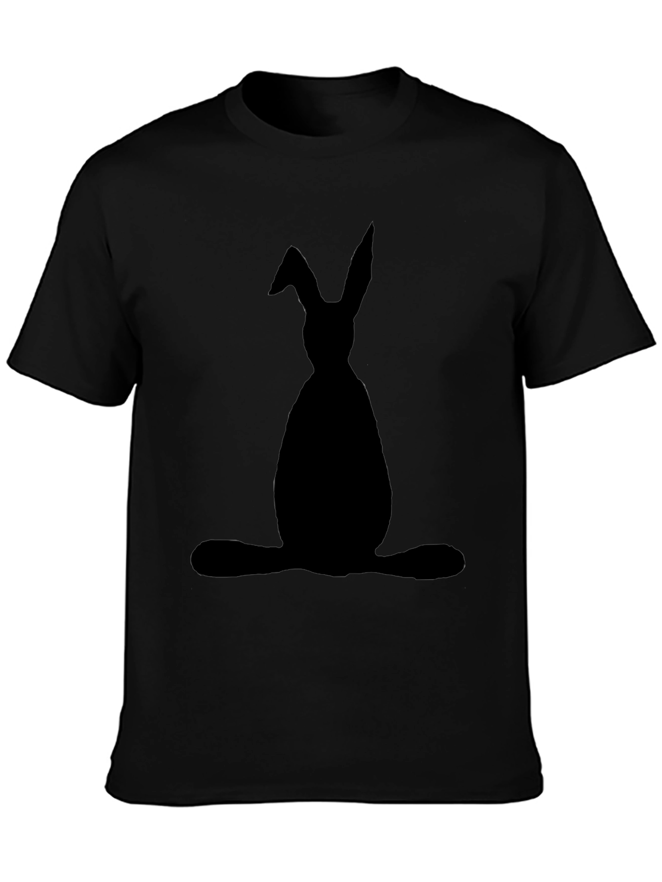 Black Bunny Silhouette Graphic T-Shirt