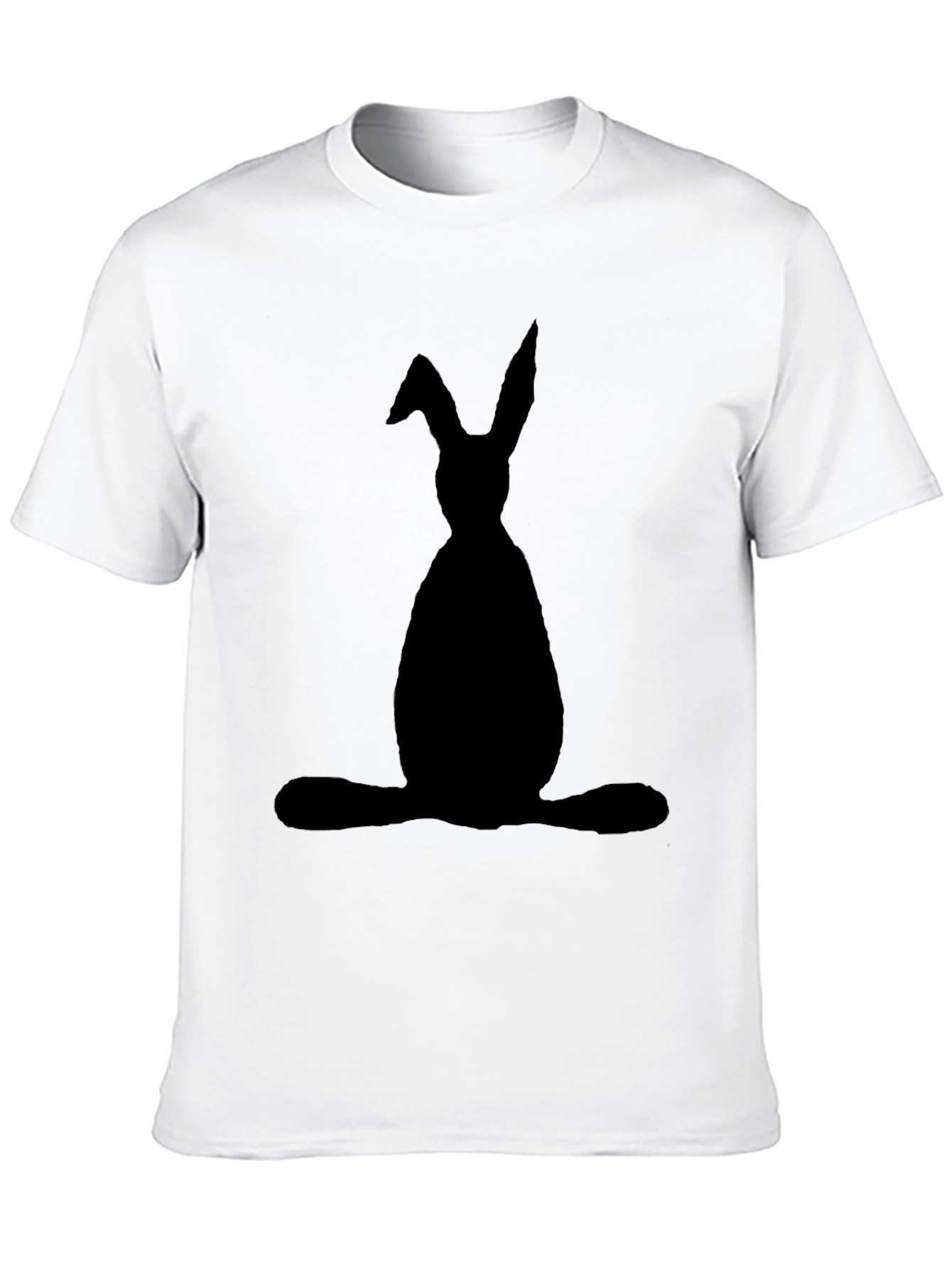 Black Bunny Silhouette Graphic T-Shirt