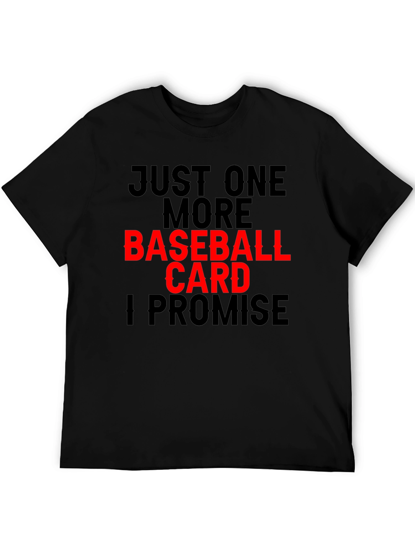 Baseball Card Obsessed Black T-Shirt