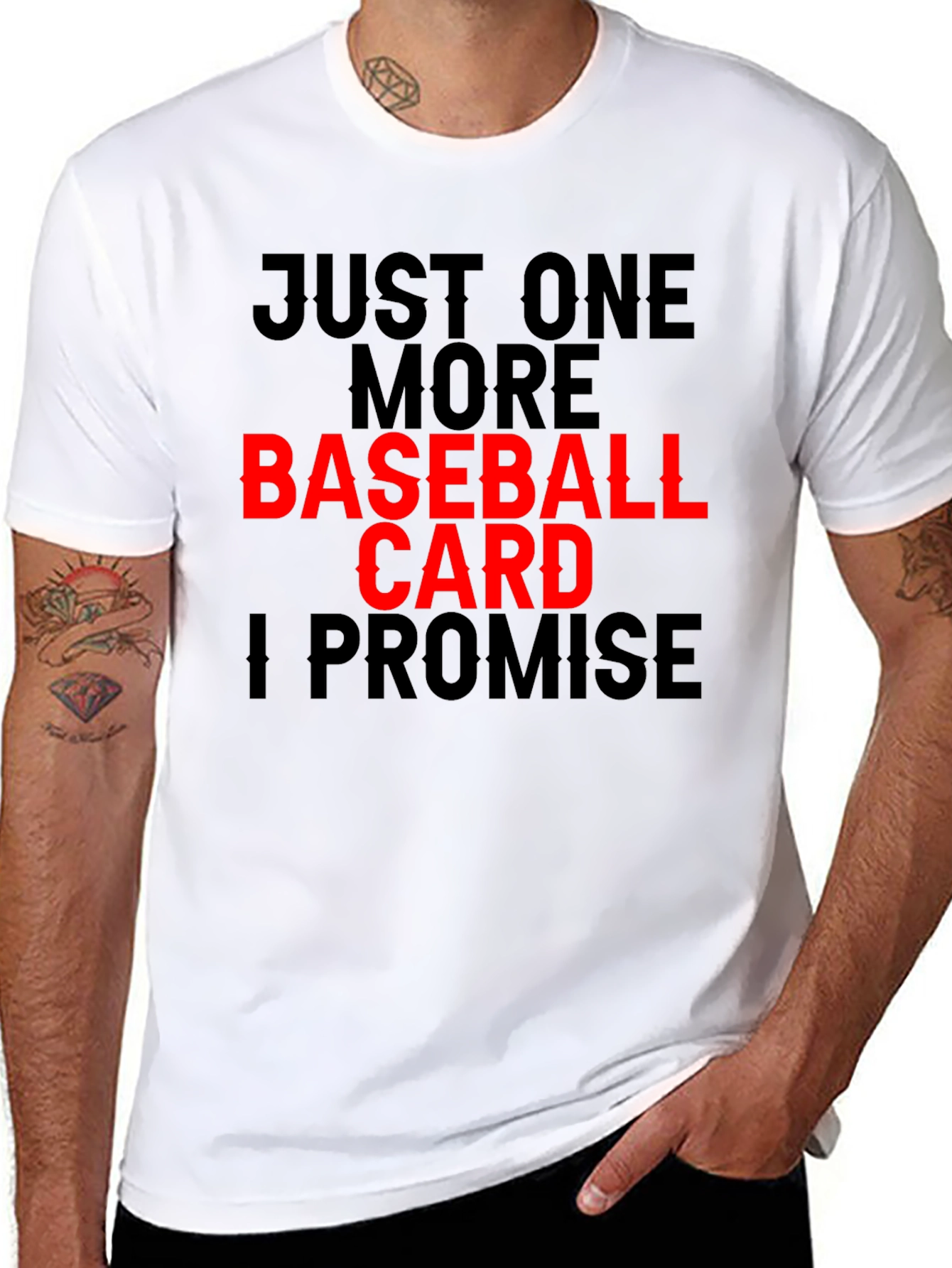 Baseball Card Obsessed Black T-Shirt