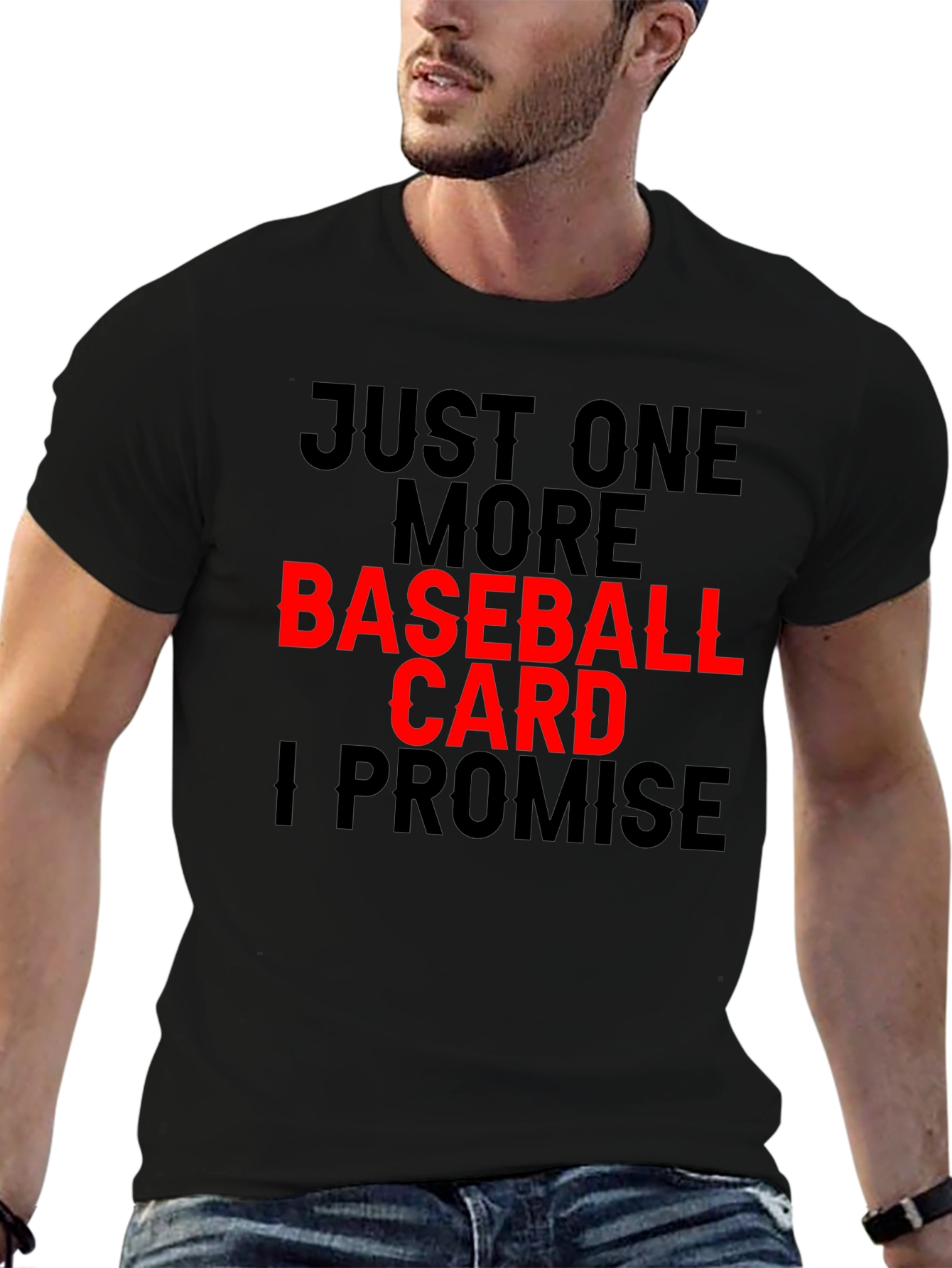 Baseball Card Obsessed Black T-Shirt