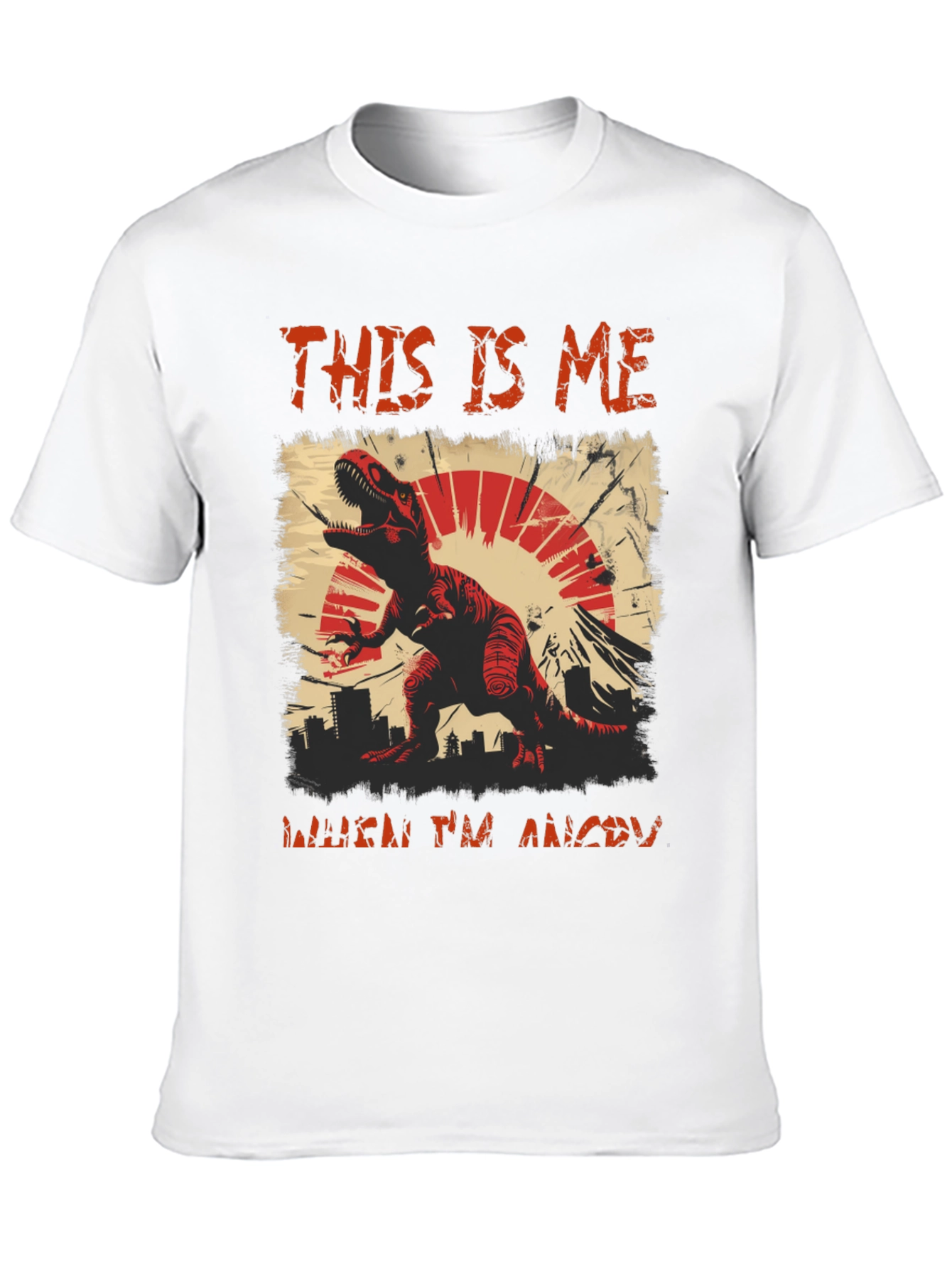 Angry Dino Graphic Tee - Mens Black T-Shirt