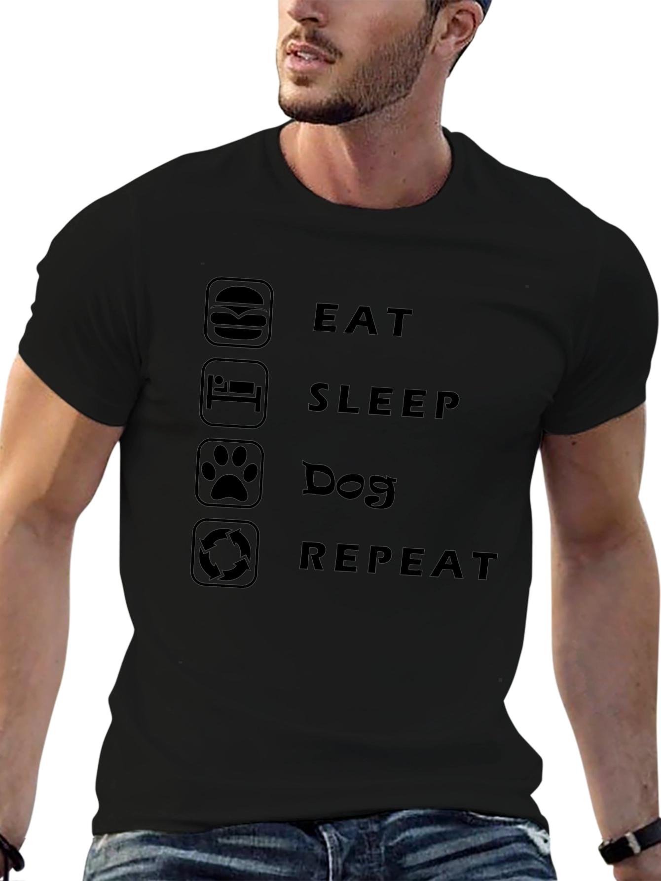 Eat Sleep Dog Repeat Graphic T-Shirt
