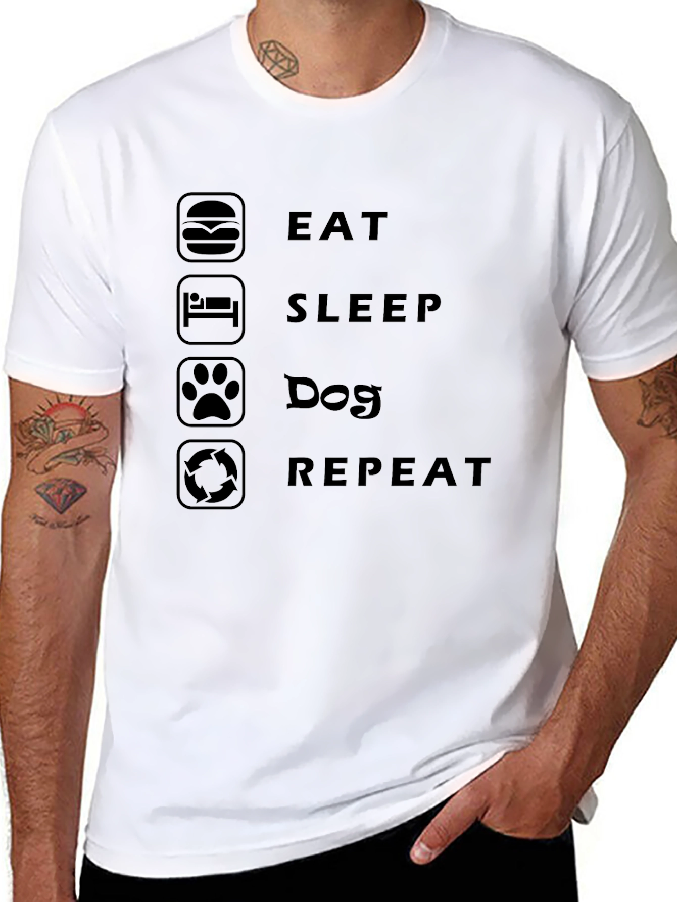 Eat Sleep Dog Repeat Graphic T-Shirt