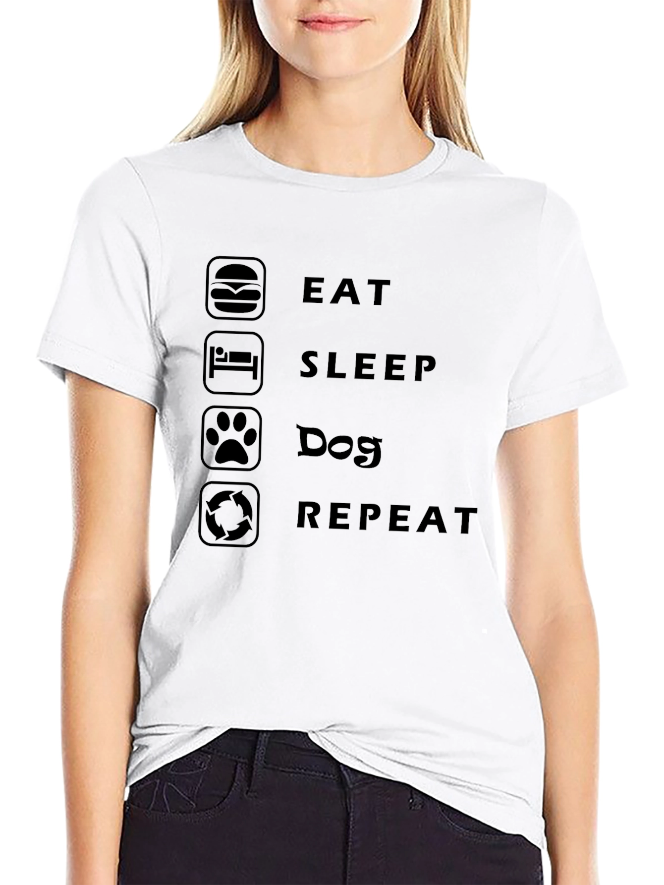 Eat Sleep Dog Repeat Graphic T-Shirt