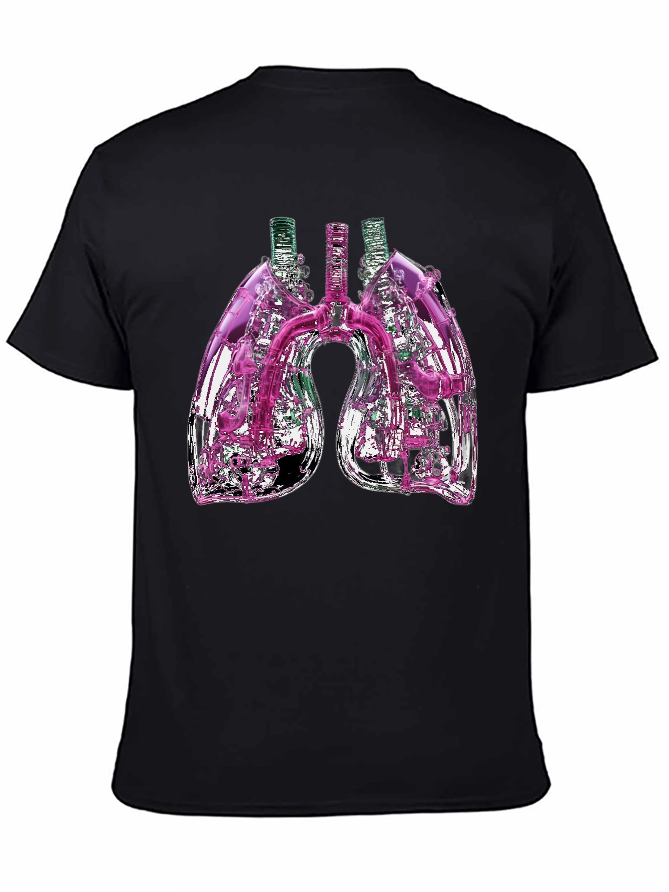Abstract Lungs Graphic Tee - Black Cotton Blend
