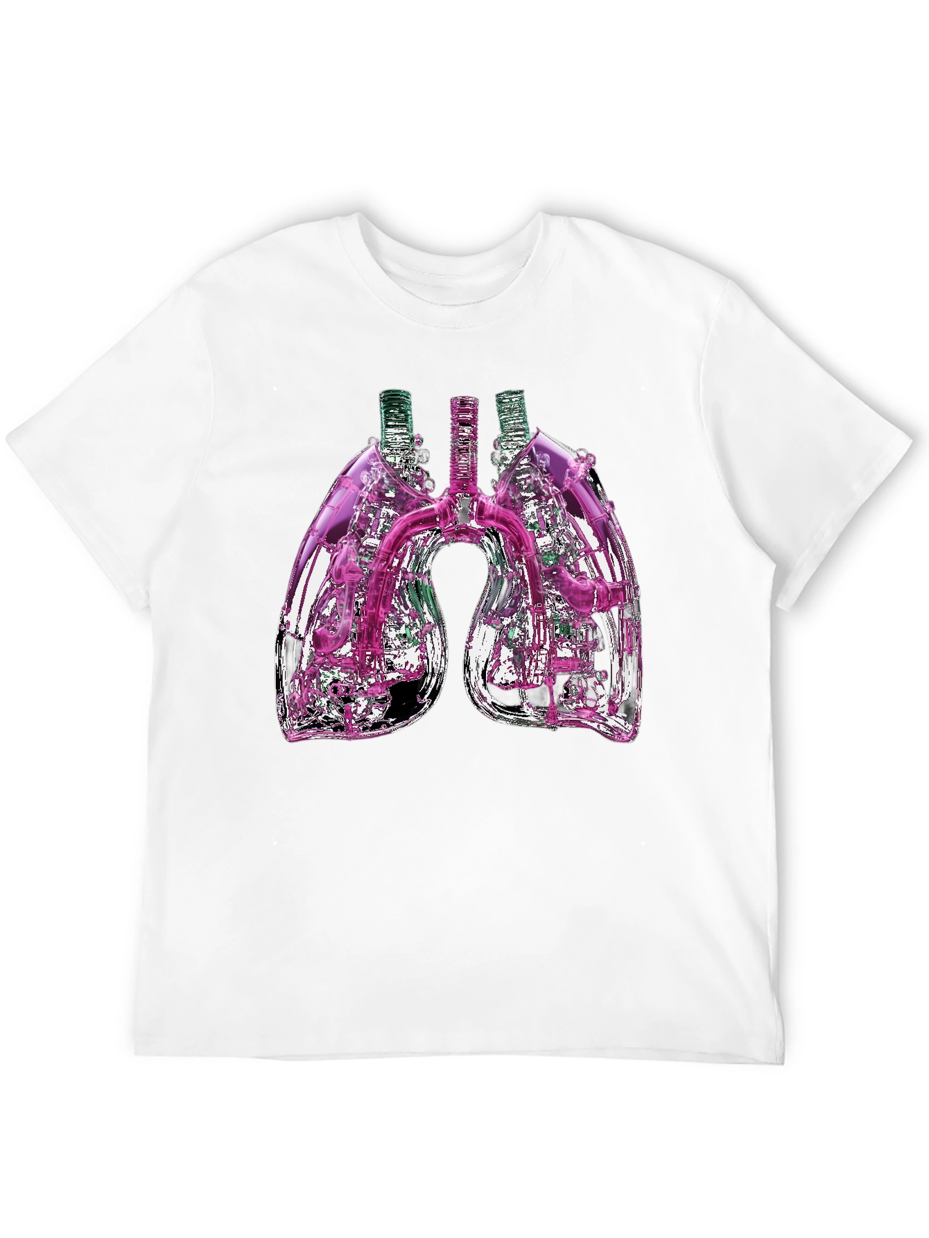 Abstract Lungs Graphic Tee - Black Cotton Blend