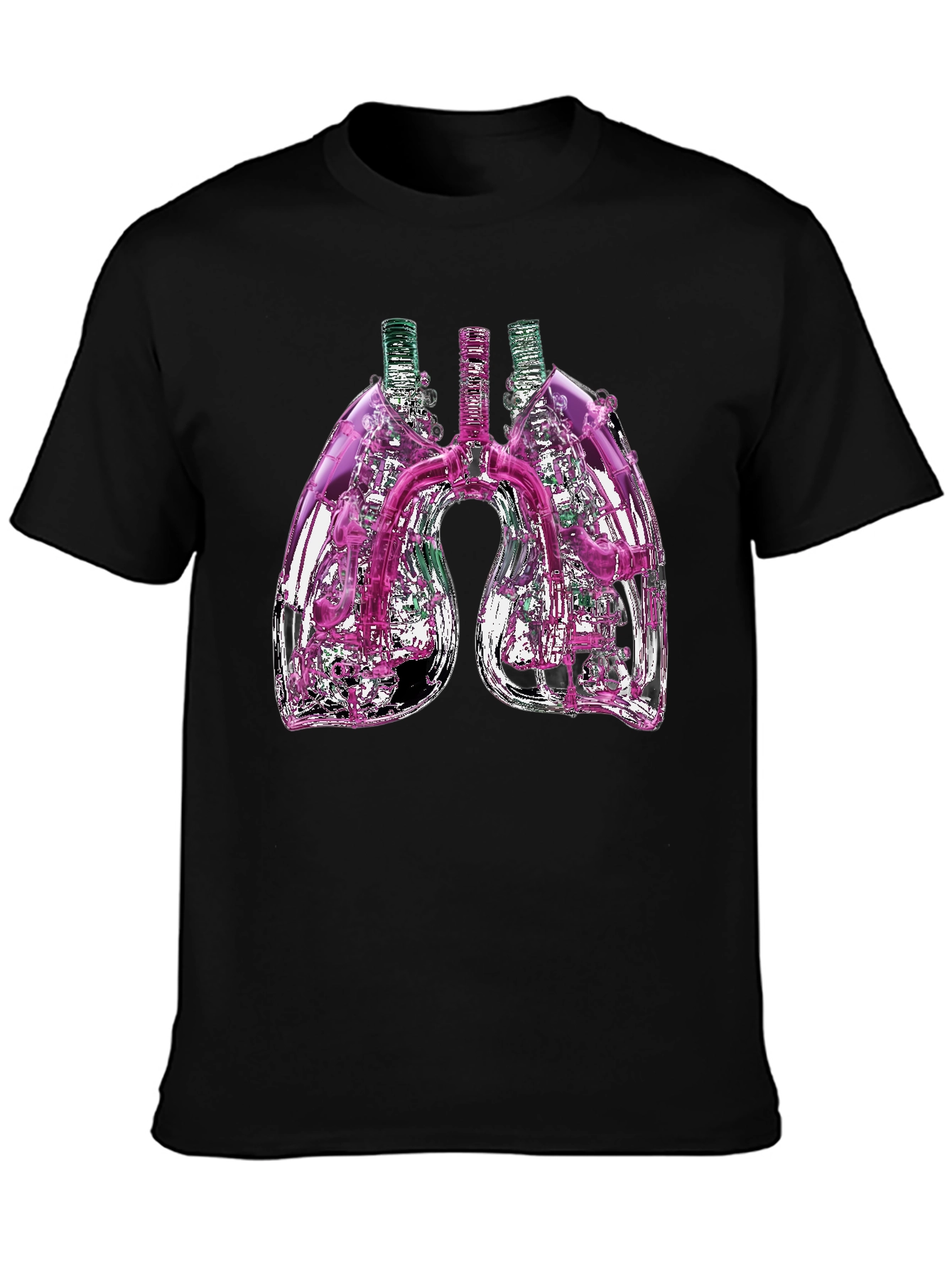Abstract Lungs Graphic Tee - Black Cotton Blend