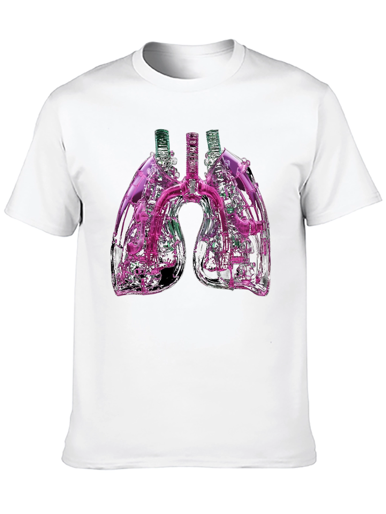 Abstract Lungs Graphic Tee - Black Cotton Blend