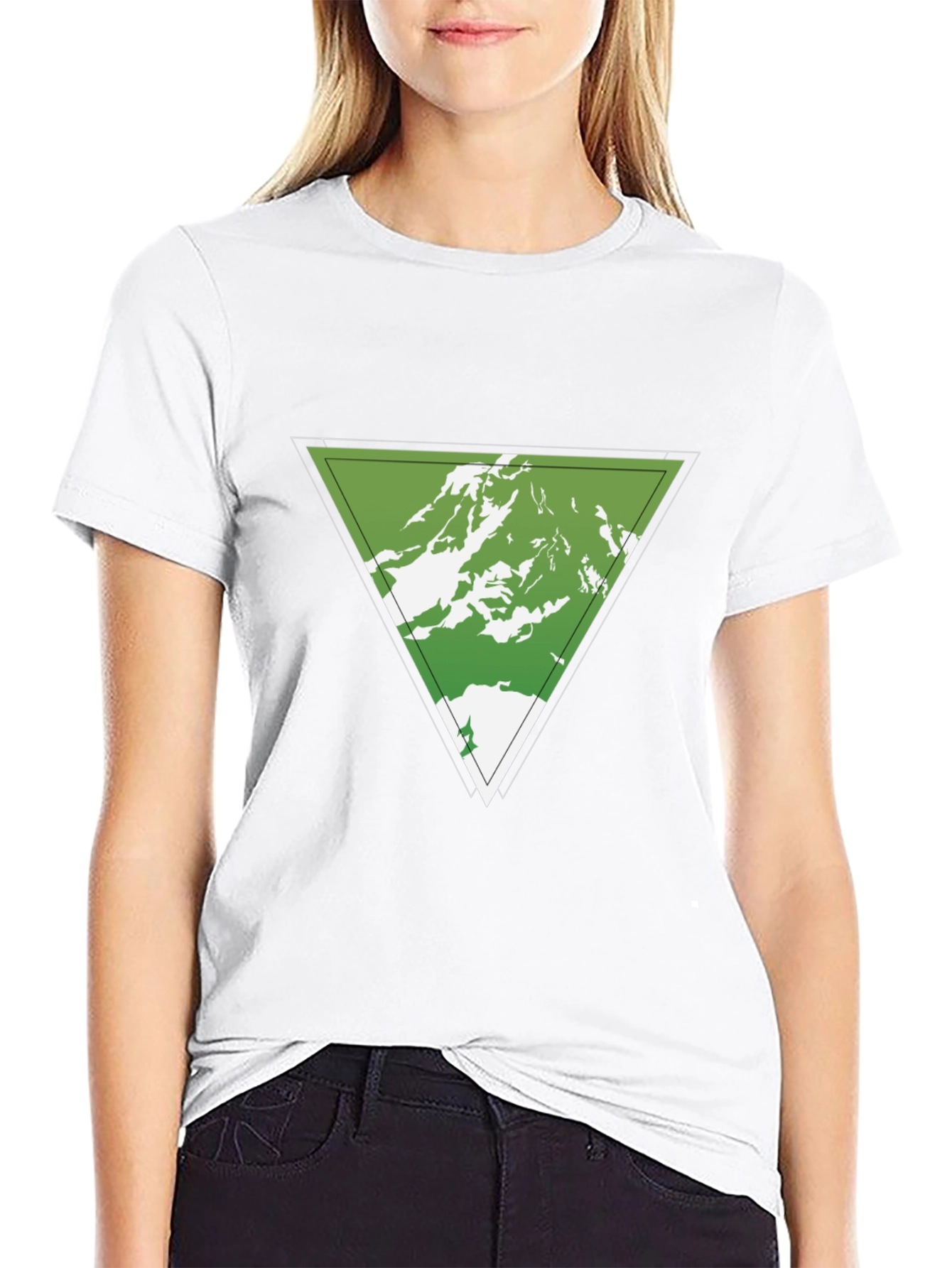 Mountain Peak Triangle Graphic Tee - Black